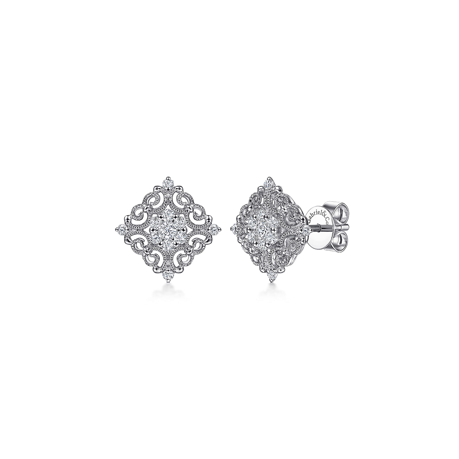 14k White Gold Diamond Stud 14k White Gold Diamond Stud