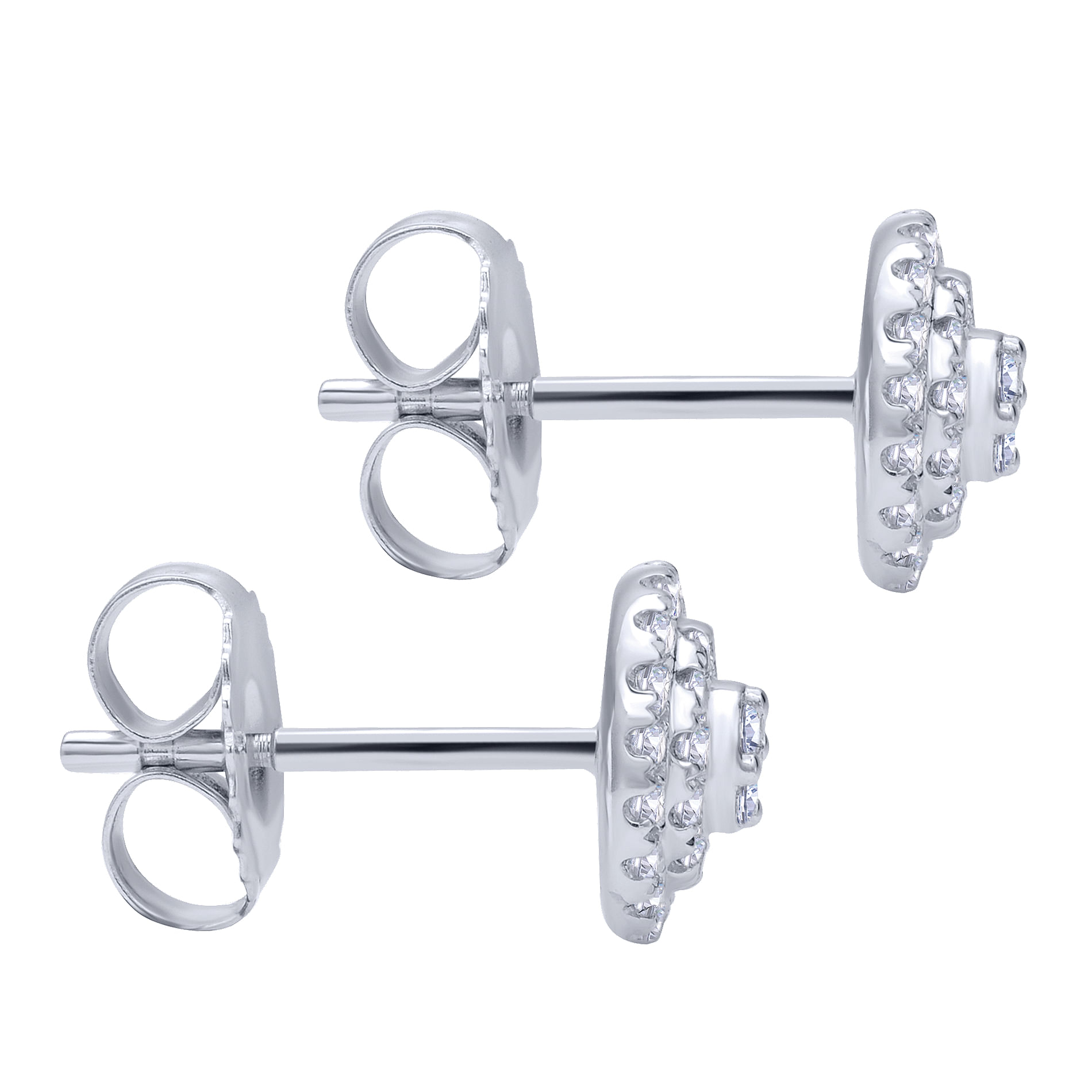 14k White Gold Diamond Stud Earrings angle 3 14k White Gold Diamond Stud Earrings angle 3