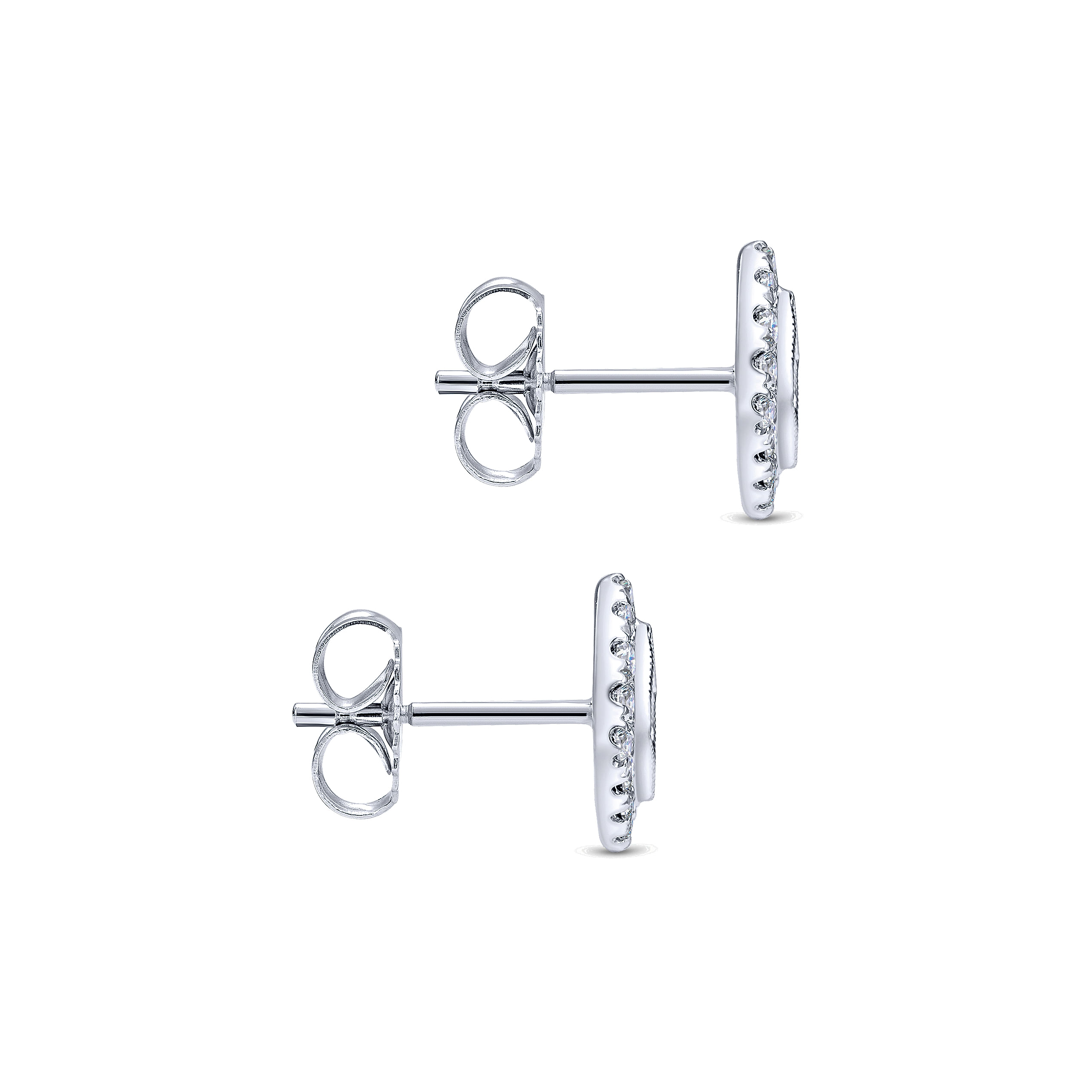14k White Gold Diamond Stud Earrings angle 3 14k White Gold Diamond Stud Earrings angle 3