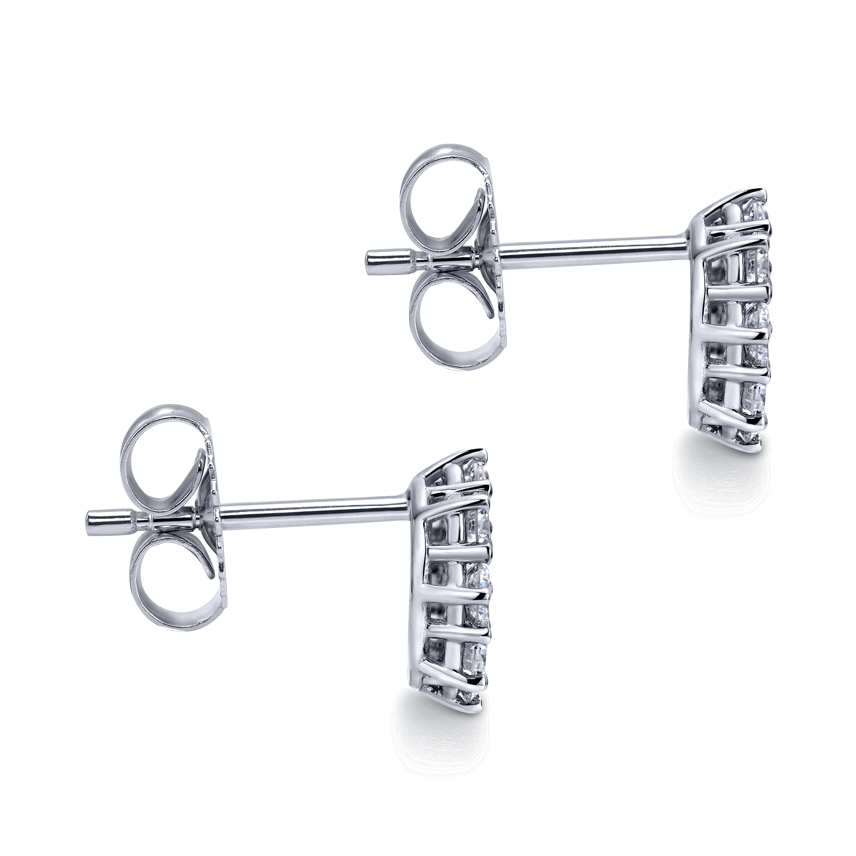 14k White Gold Diamond Stud Earrings angle 3 14k White Gold Diamond Stud Earrings angle 3