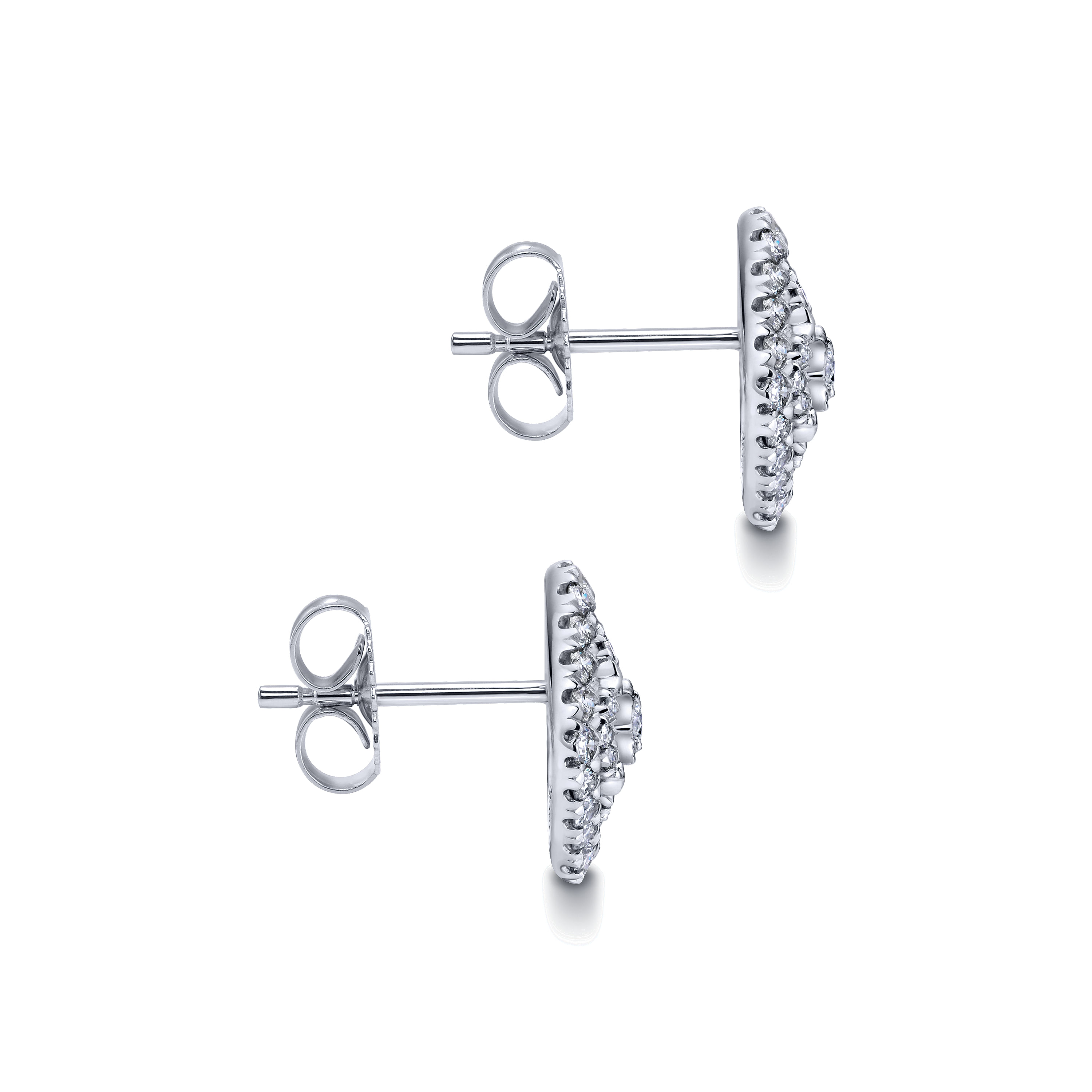 14k White Gold Diamond Stud Earrings angle 3 14k White Gold Diamond Stud Earrings angle 3