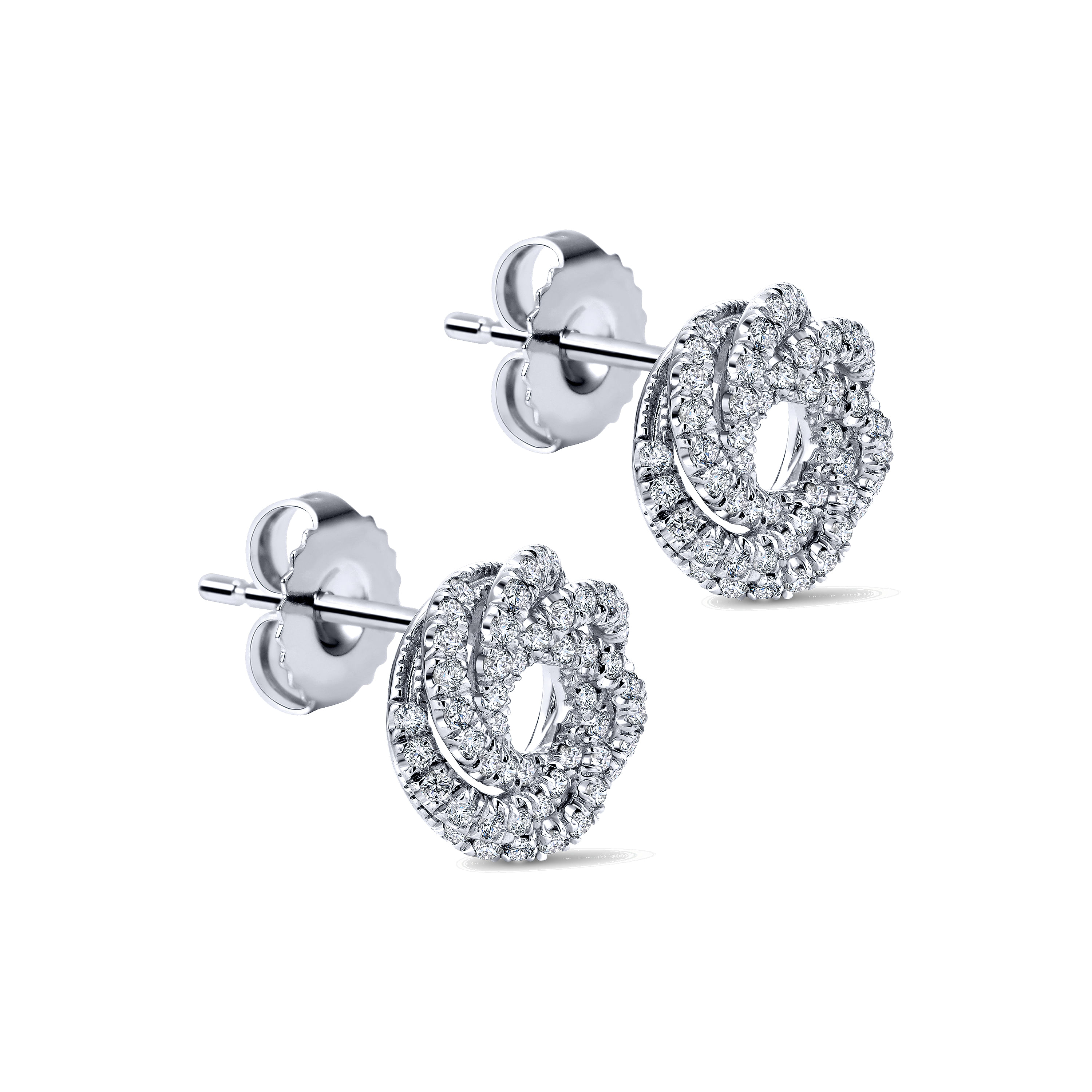14k White Gold Diamond Stud Earrings angle 2 14k White Gold Diamond Stud Earrings angle 2