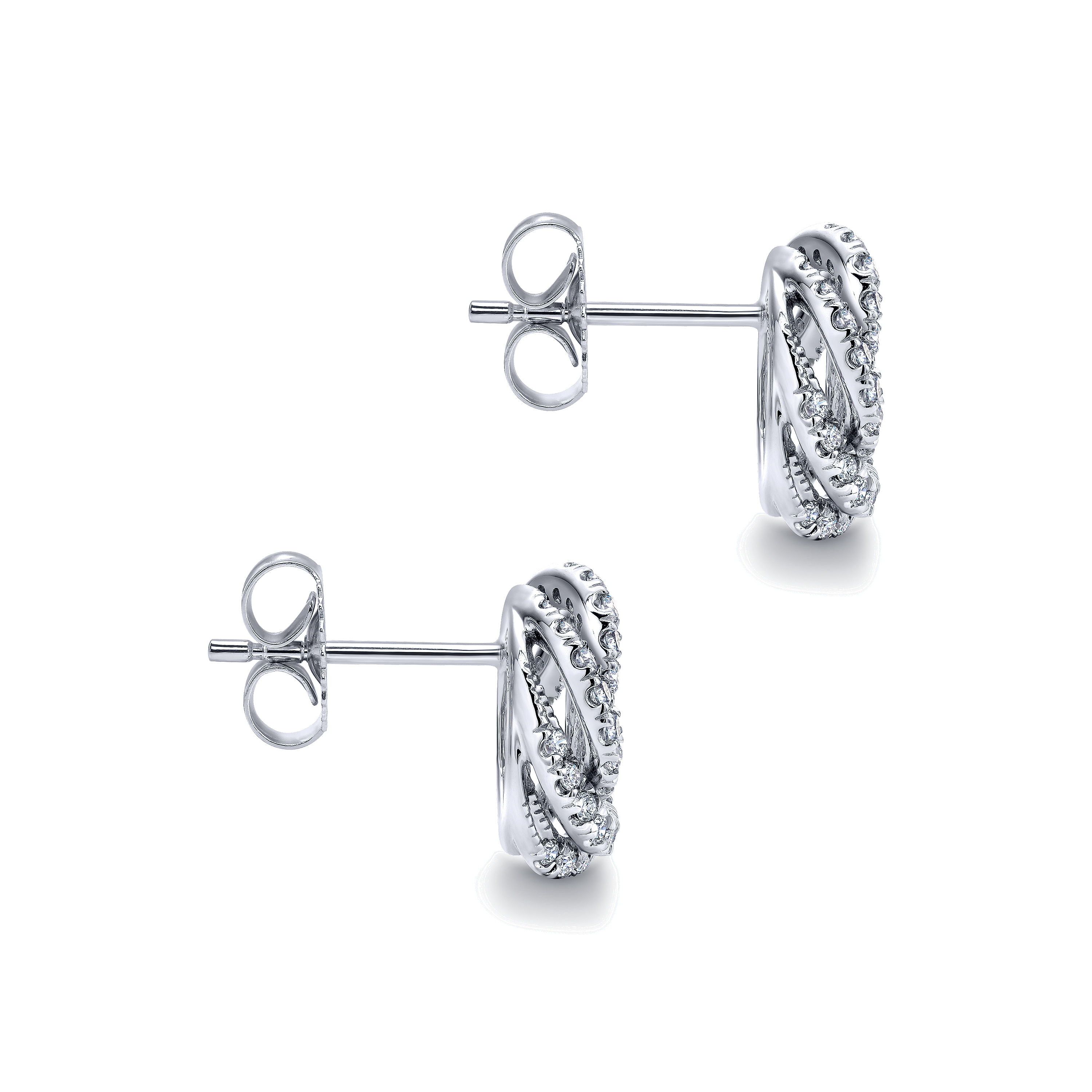 14k White Gold Diamond Stud Earrings angle 3 14k White Gold Diamond Stud Earrings angle 3