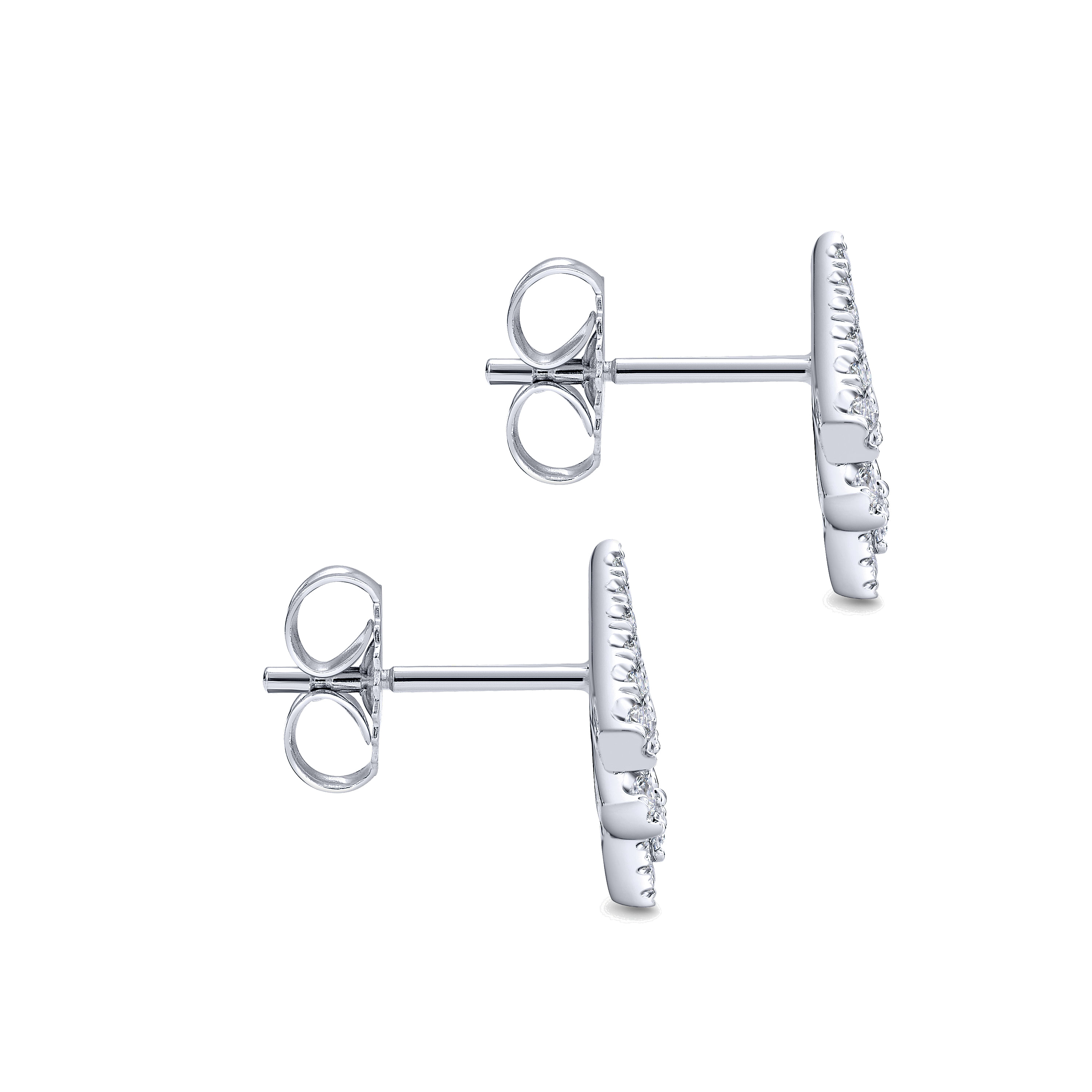 14k White Gold Diamond Stud Earrings angle 3 14k White Gold Diamond Stud Earrings angle 3