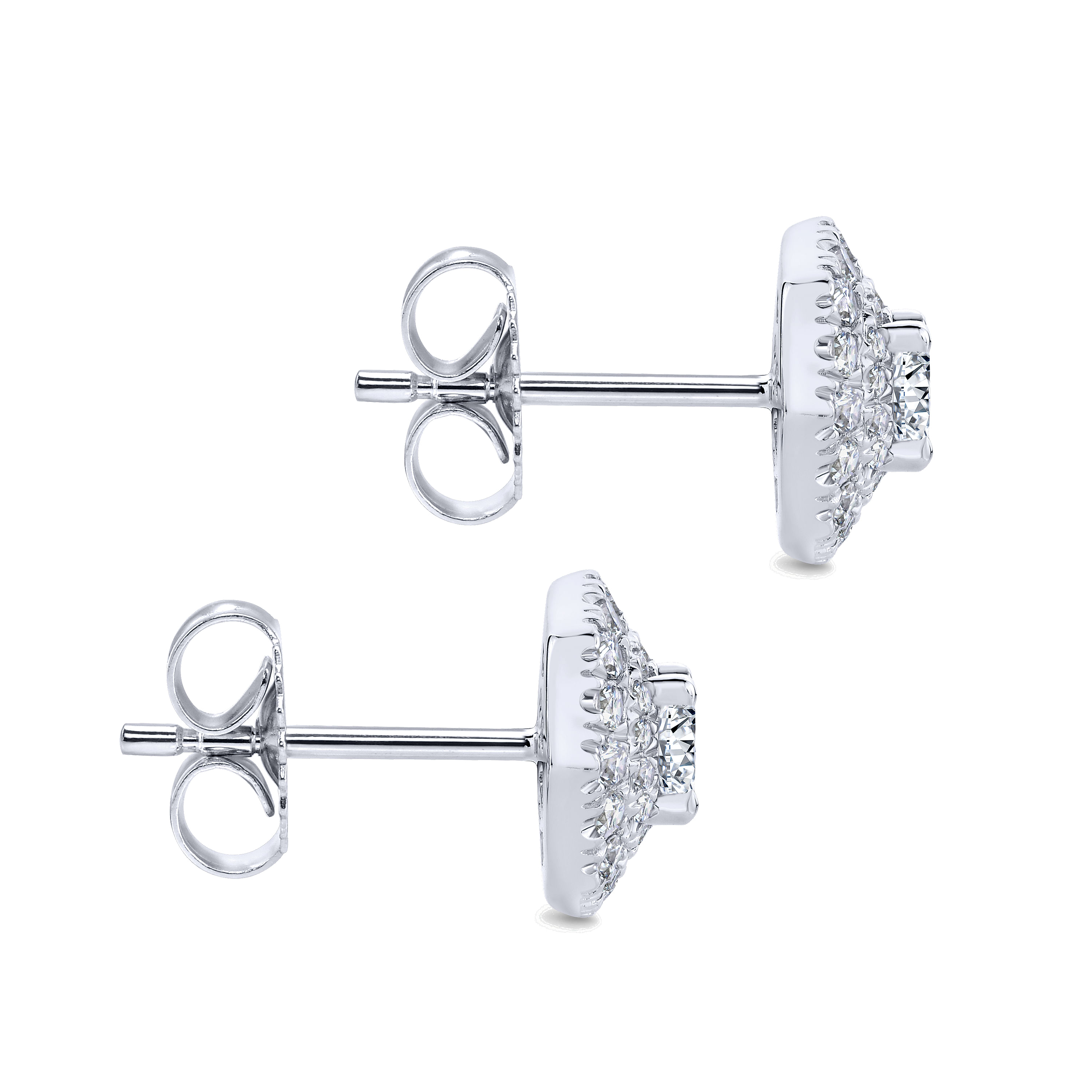 14k White Gold Diamond Stud Earrings angle 3 14k White Gold Diamond Stud Earrings angle 3