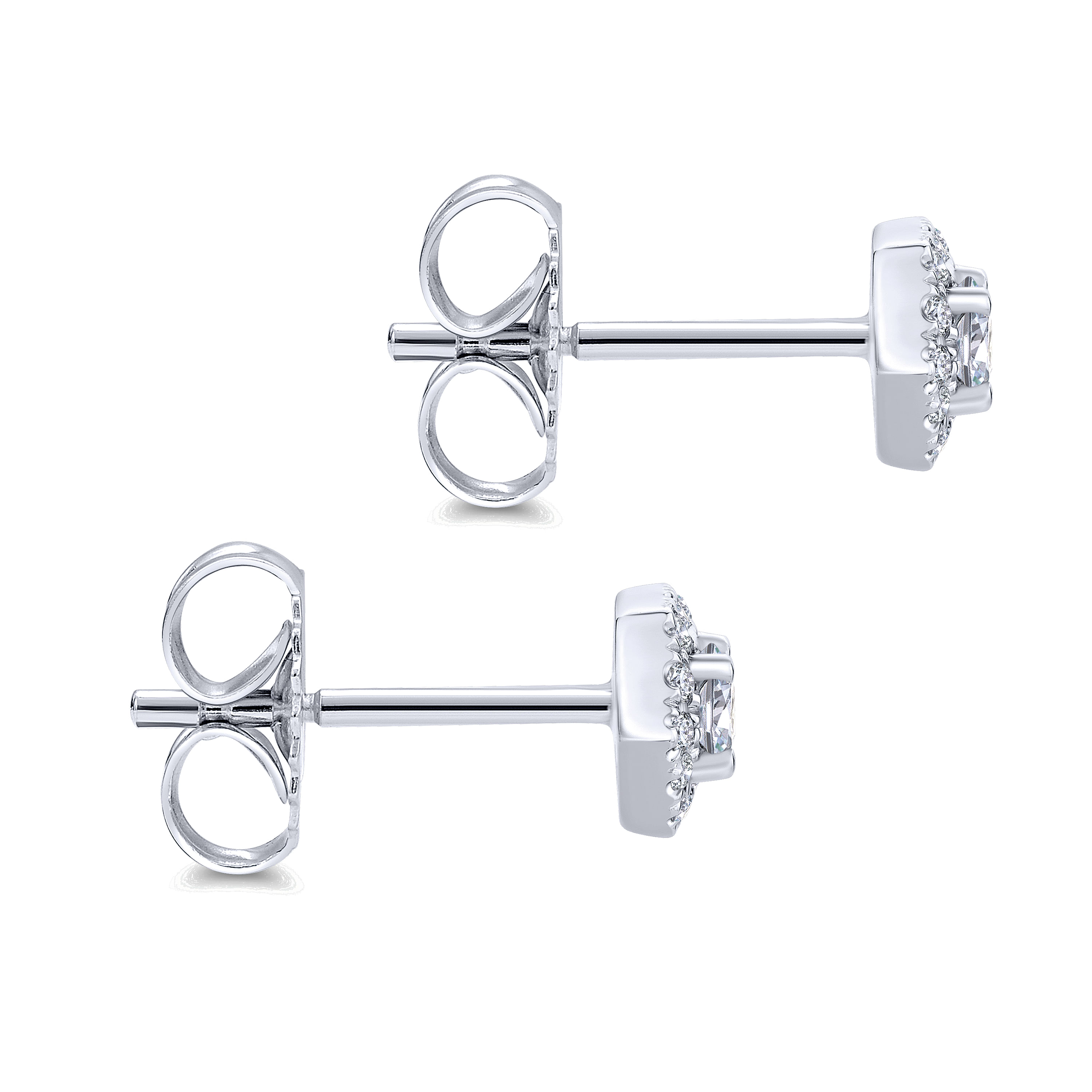 14k White Gold Diamond Stud Earrings angle 3 14k White Gold Diamond Stud Earrings angle 3