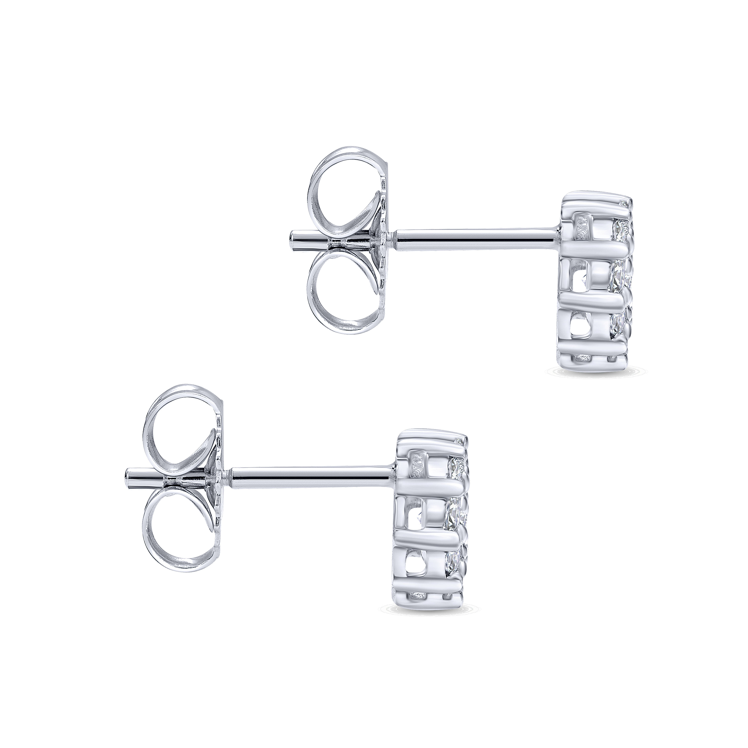 14k White Gold Diamond Stud Earrings angle 3 14k White Gold Diamond Stud Earrings angle 3