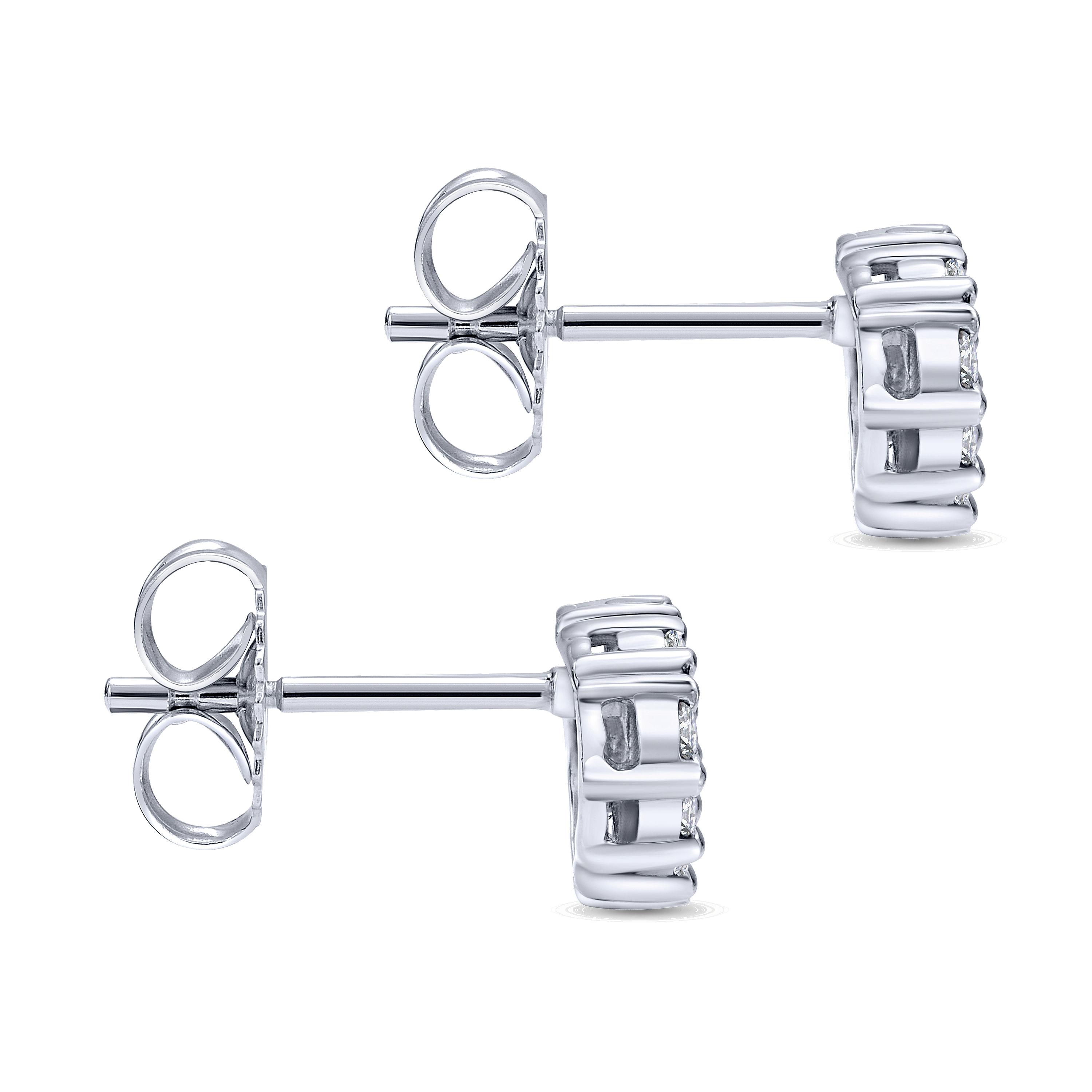 14k White Gold Diamond Stud Earrings angle 3 14k White Gold Diamond Stud Earrings angle 3