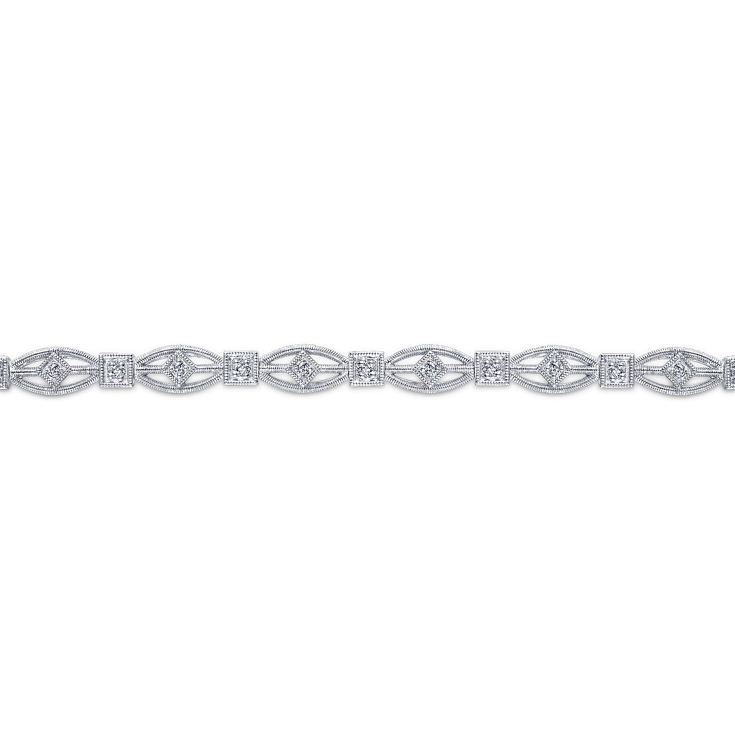 14k White Gold Diamond Tennis Bracelet angle 2 14k White Gold Diamond Tennis Bracelet angle 2