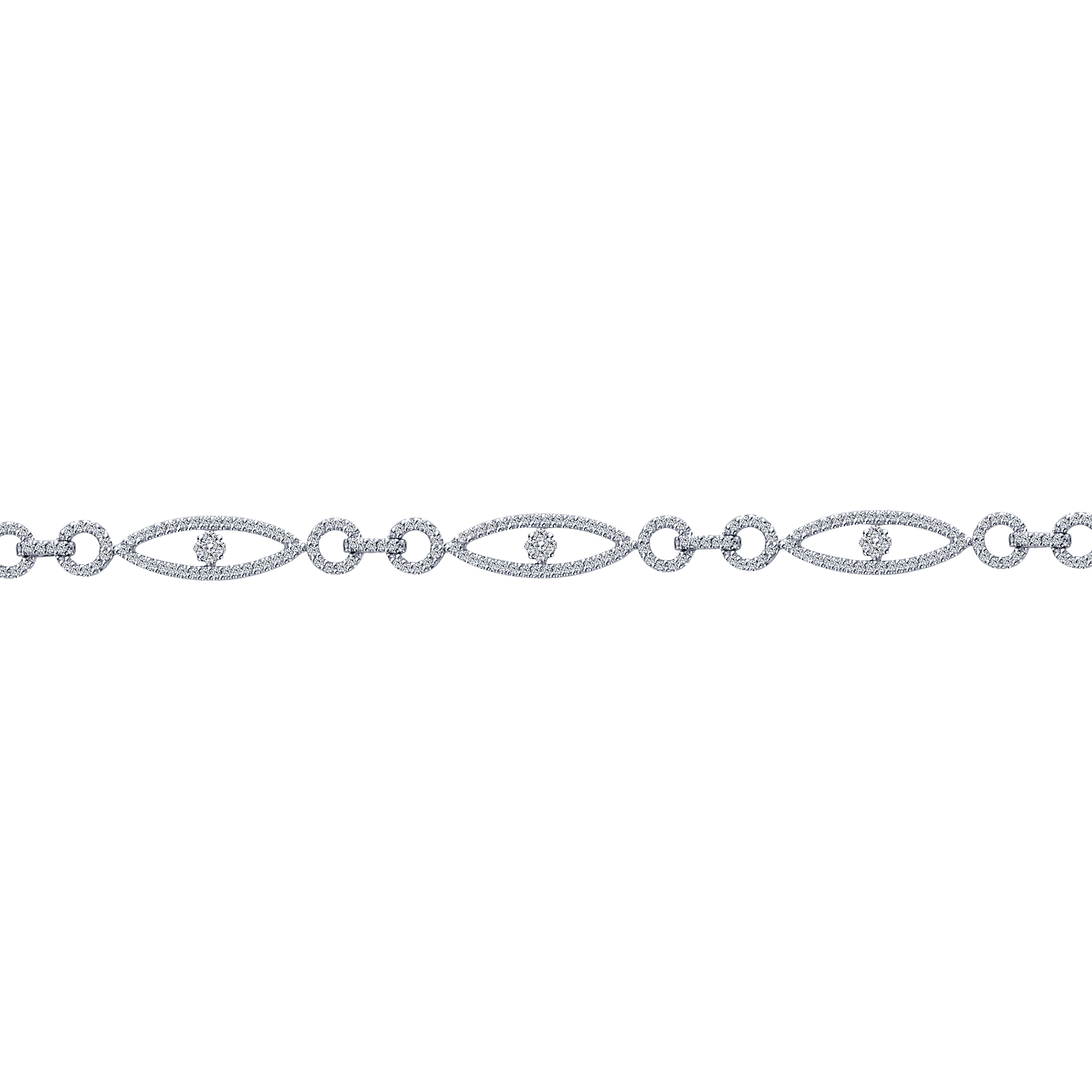 14k White Gold Diamond Tennis Bracelet angle 2 14k White Gold Diamond Tennis Bracelet angle 2