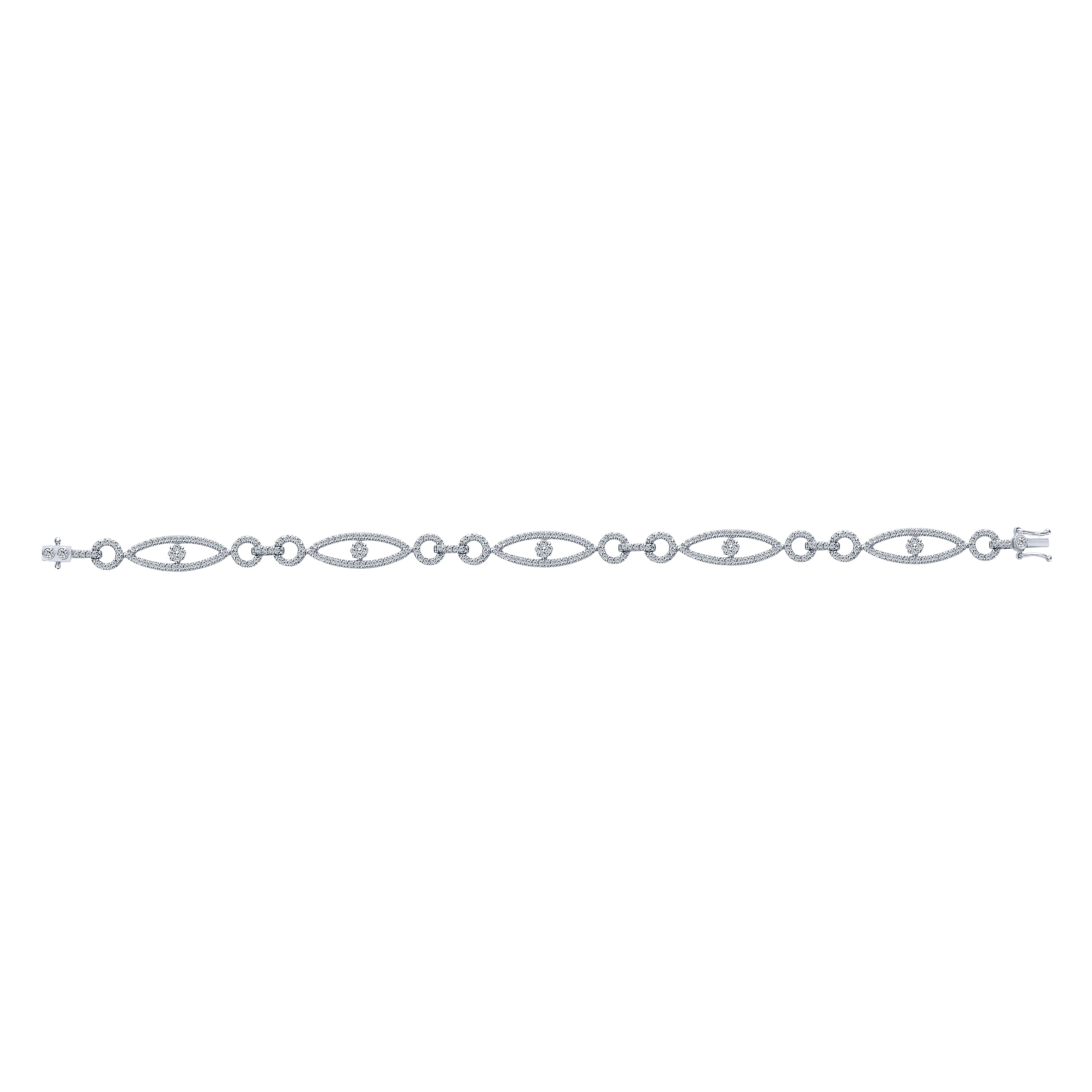 14k White Gold Diamond Tennis Bracelet angle 3 14k White Gold Diamond Tennis Bracelet angle 3