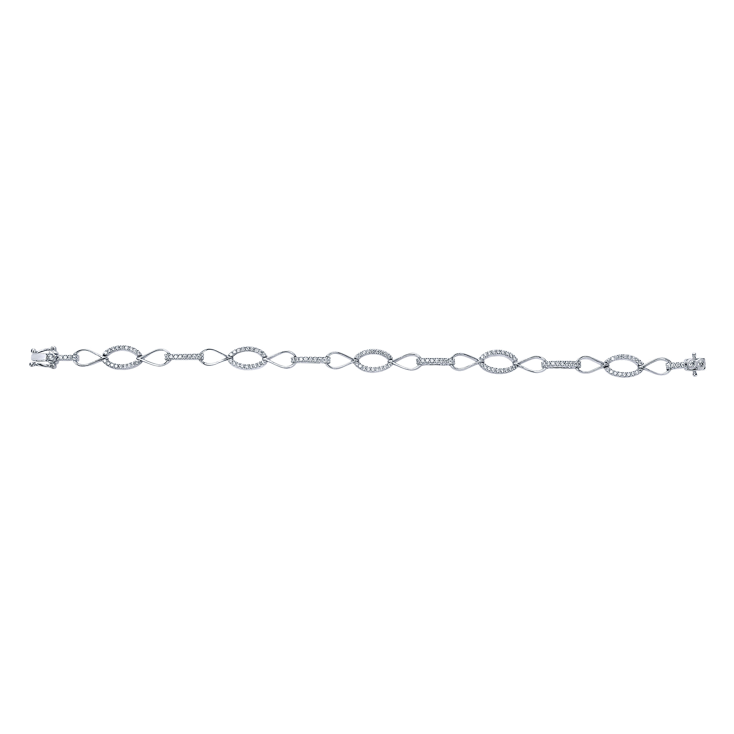 14k White Gold Diamond Tennis Bracelet angle 3 14k White Gold Diamond Tennis Bracelet angle 3
