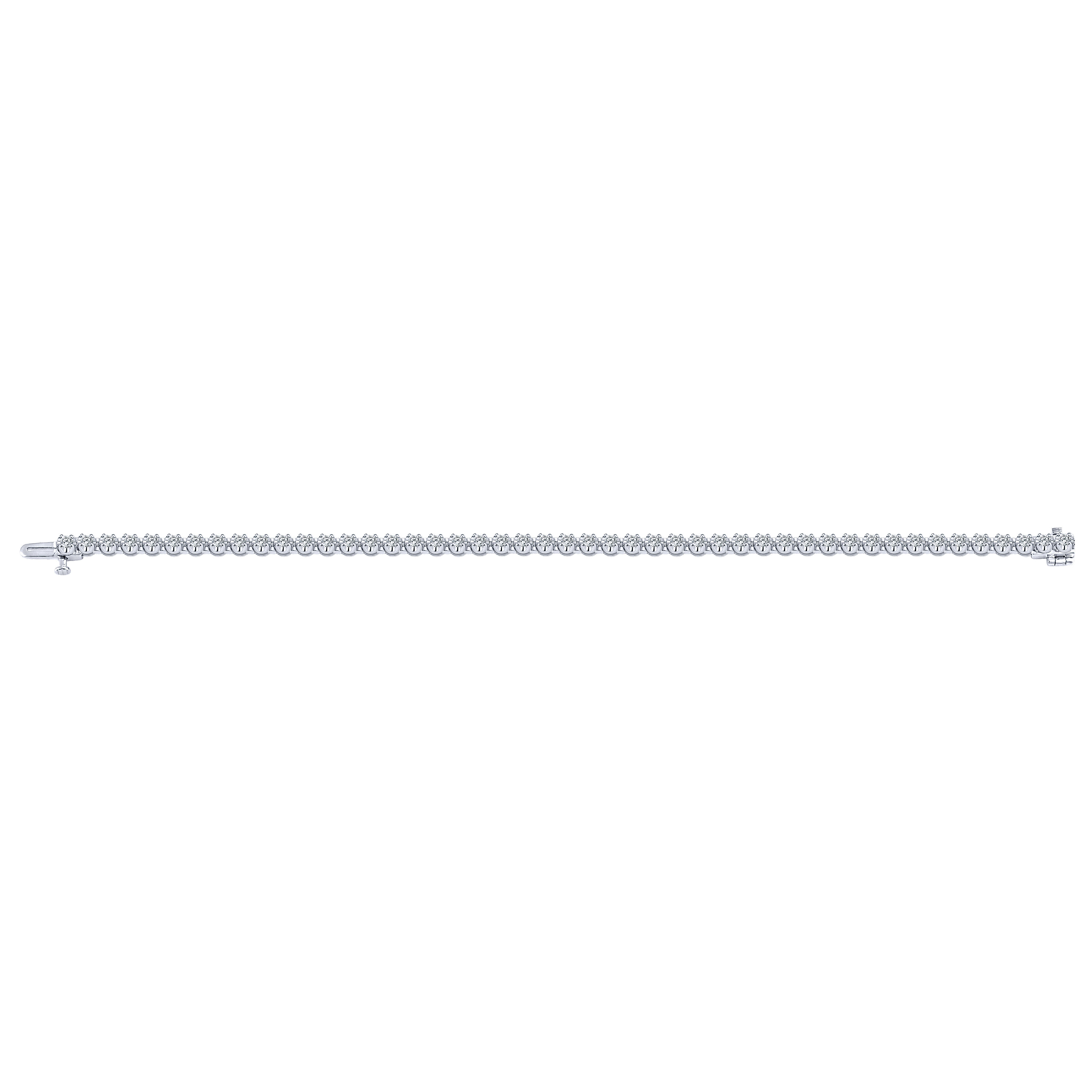 14k White Gold Diamond Tennis Bracelet angle 3 14k White Gold Diamond Tennis Bracelet angle 3