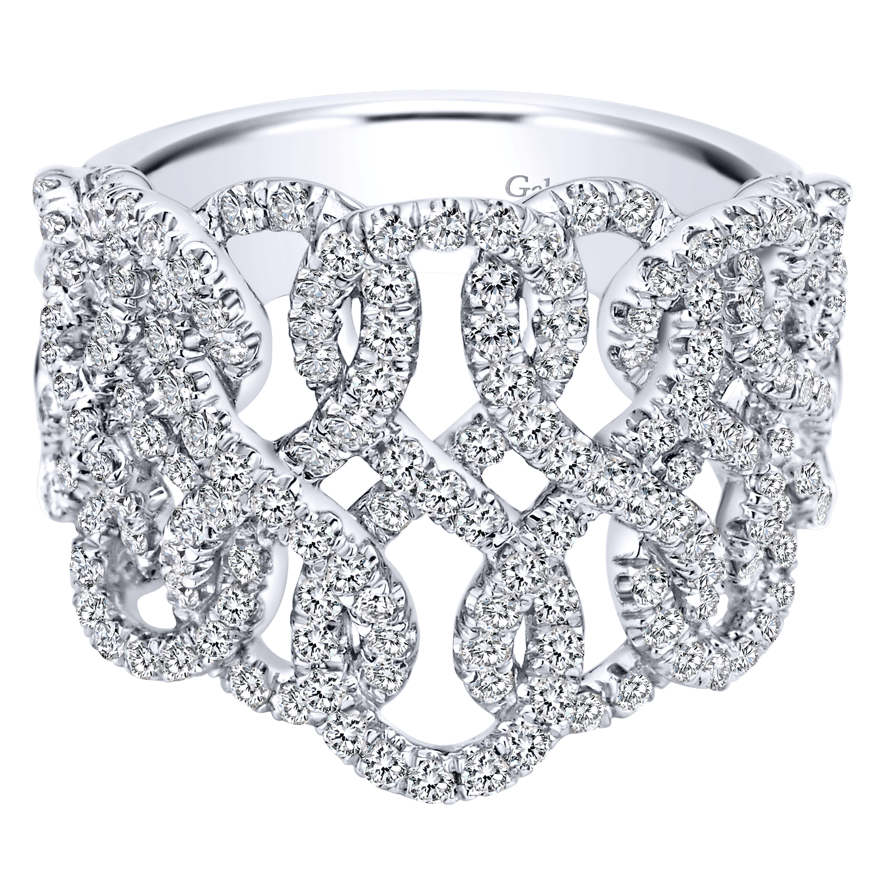 14k White Gold Diamond Wide Band 14k White Gold Diamond Wide Band