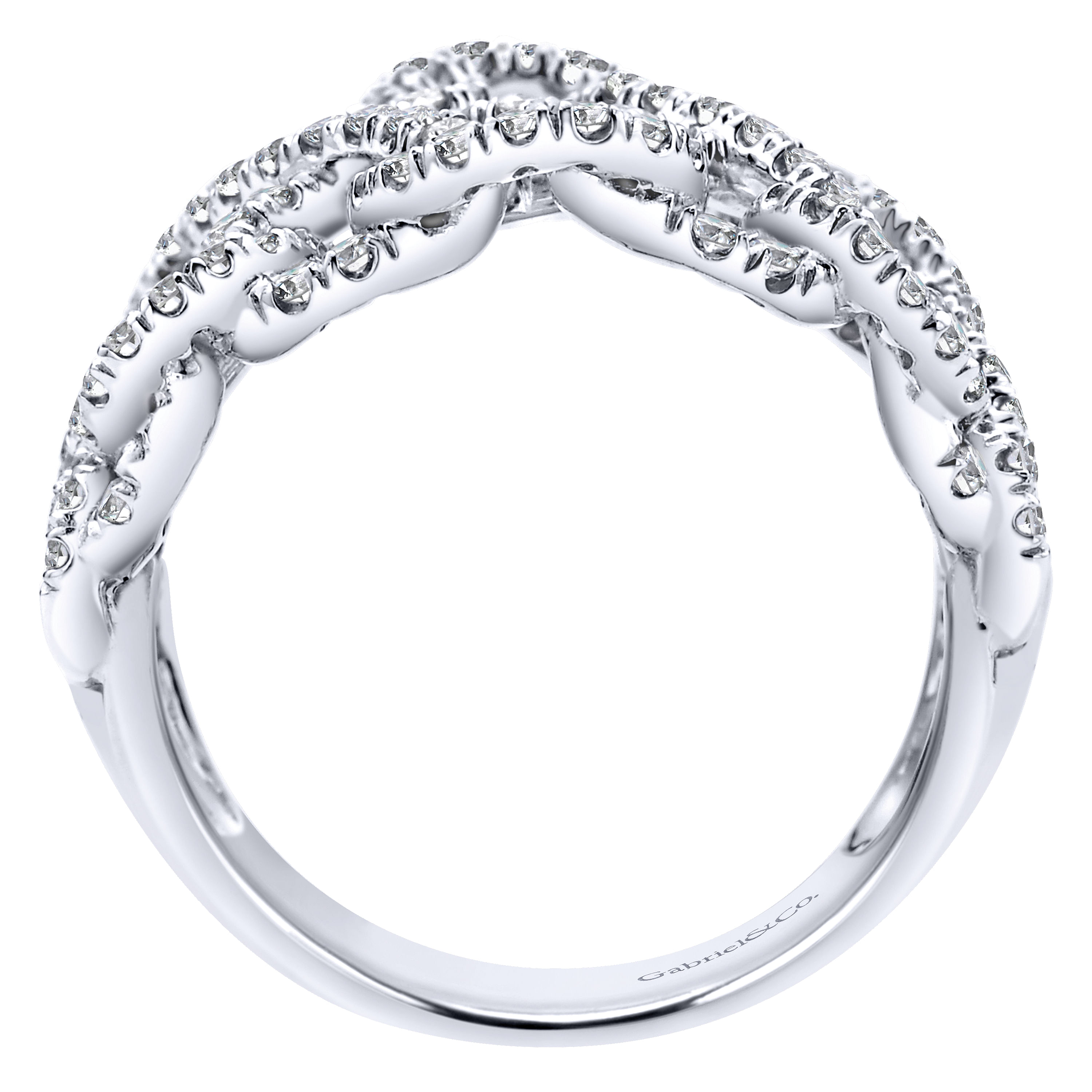 14k White Gold Diamond Wide Band Ladies 14k White Gold Diamond Wide Band Ladies