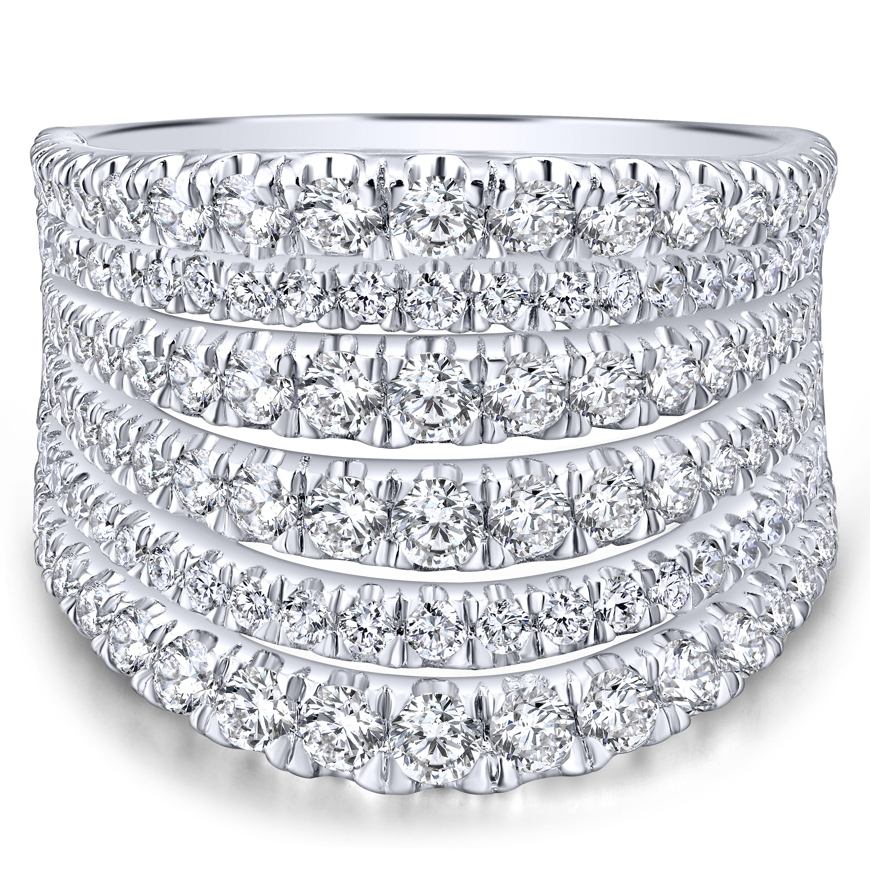 14k White Gold Diamond Wide Band 14k White Gold Diamond Wide Band