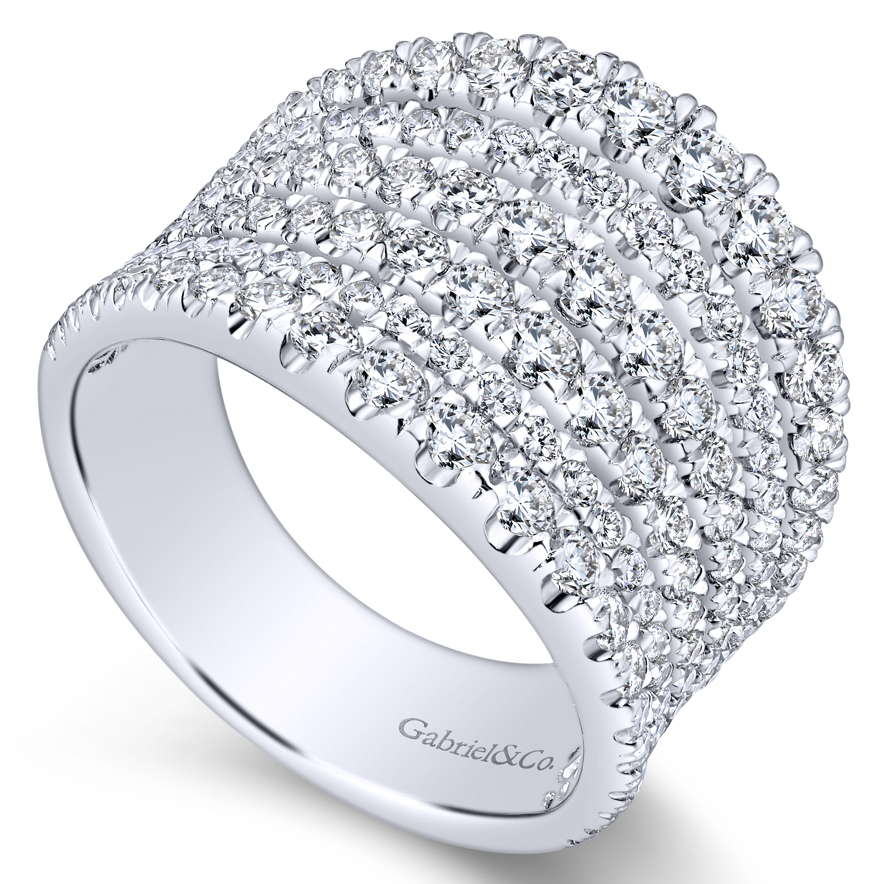 14k White Gold Diamond Wide Band Ladies 14k White Gold Diamond Wide Band Ladies