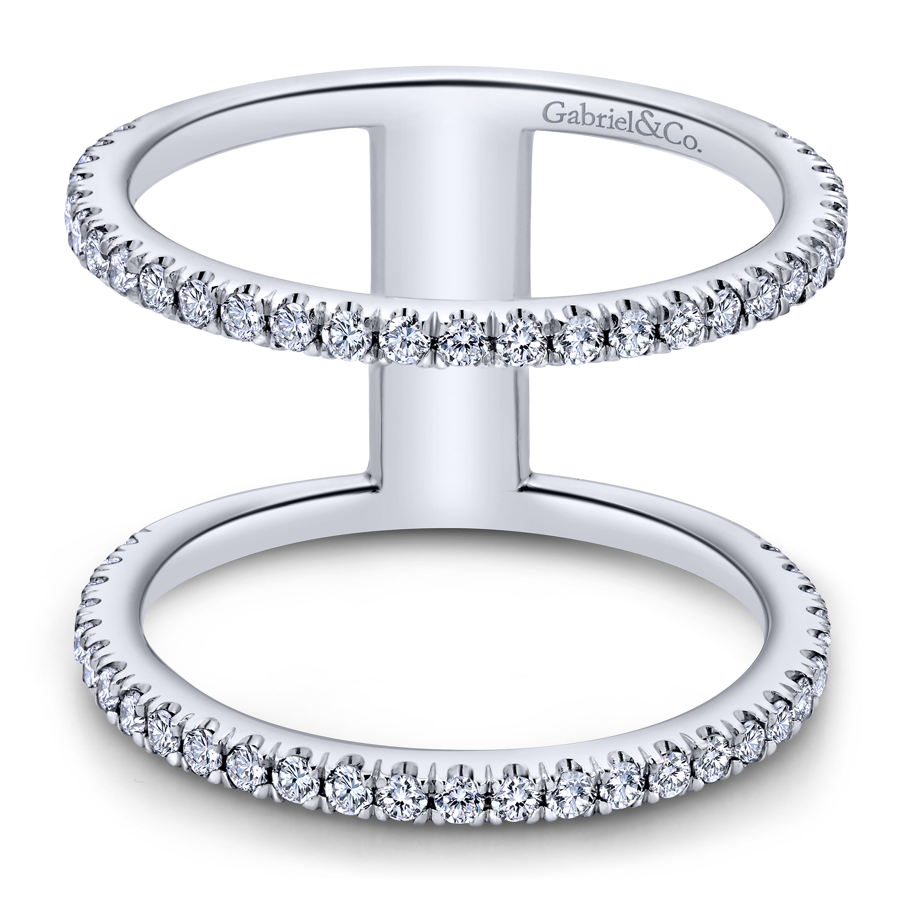 14k White Gold Diamond Wide Band 14k White Gold Diamond Wide Band