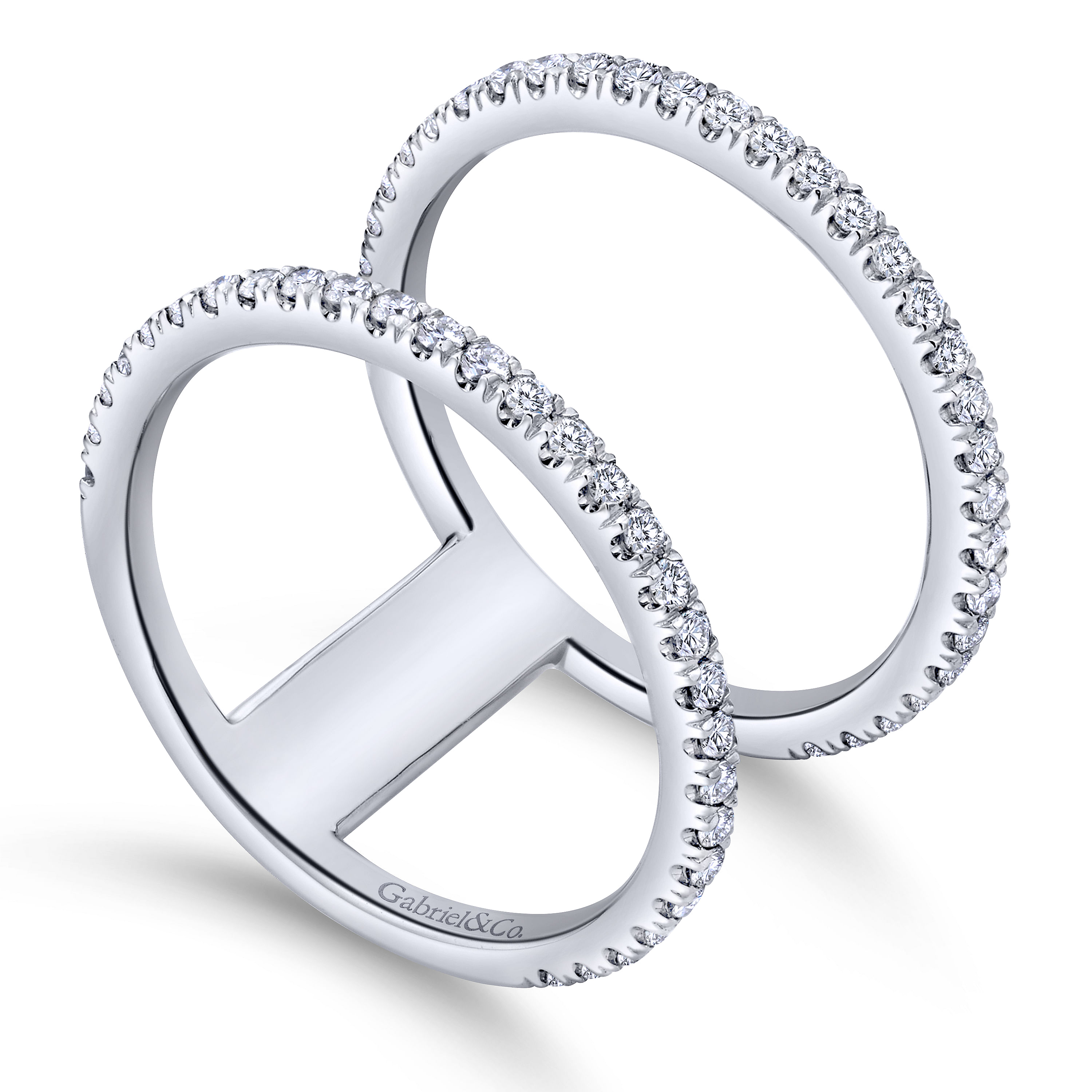 14k White Gold Diamond Wide Band Ladies 14k White Gold Diamond Wide Band Ladies