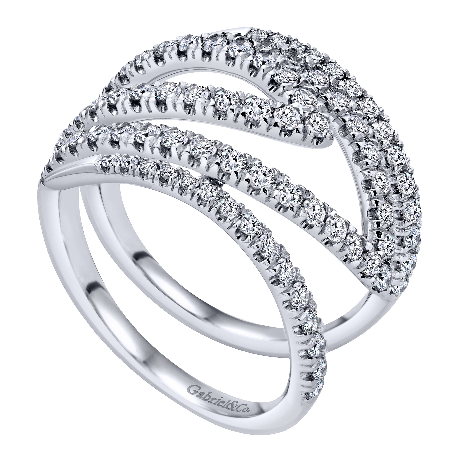 14k White Gold Diamond Wide Band Ladies 14k White Gold Diamond Wide Band Ladies