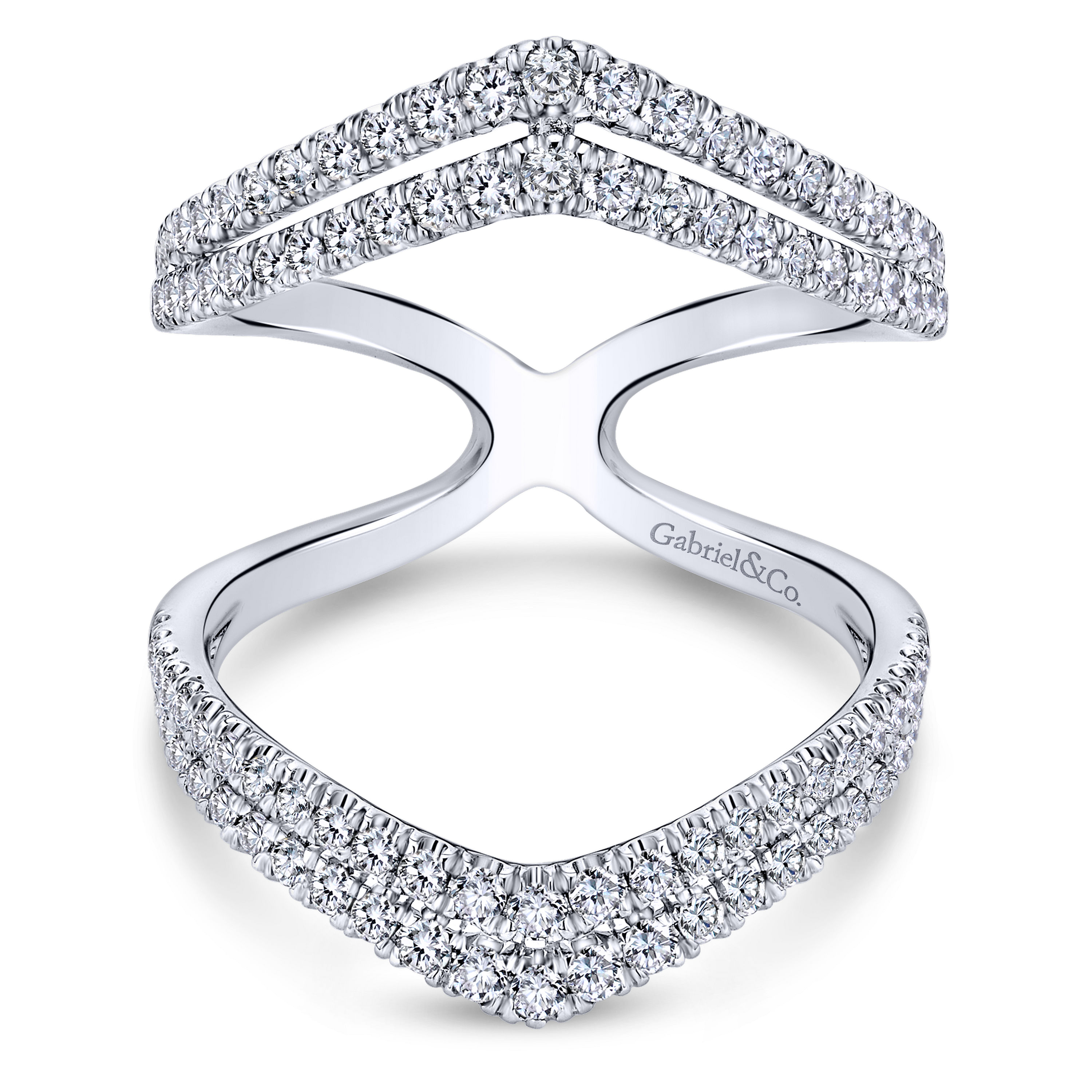 14k White Gold Diamond Wide Band 14k White Gold Diamond Wide Band