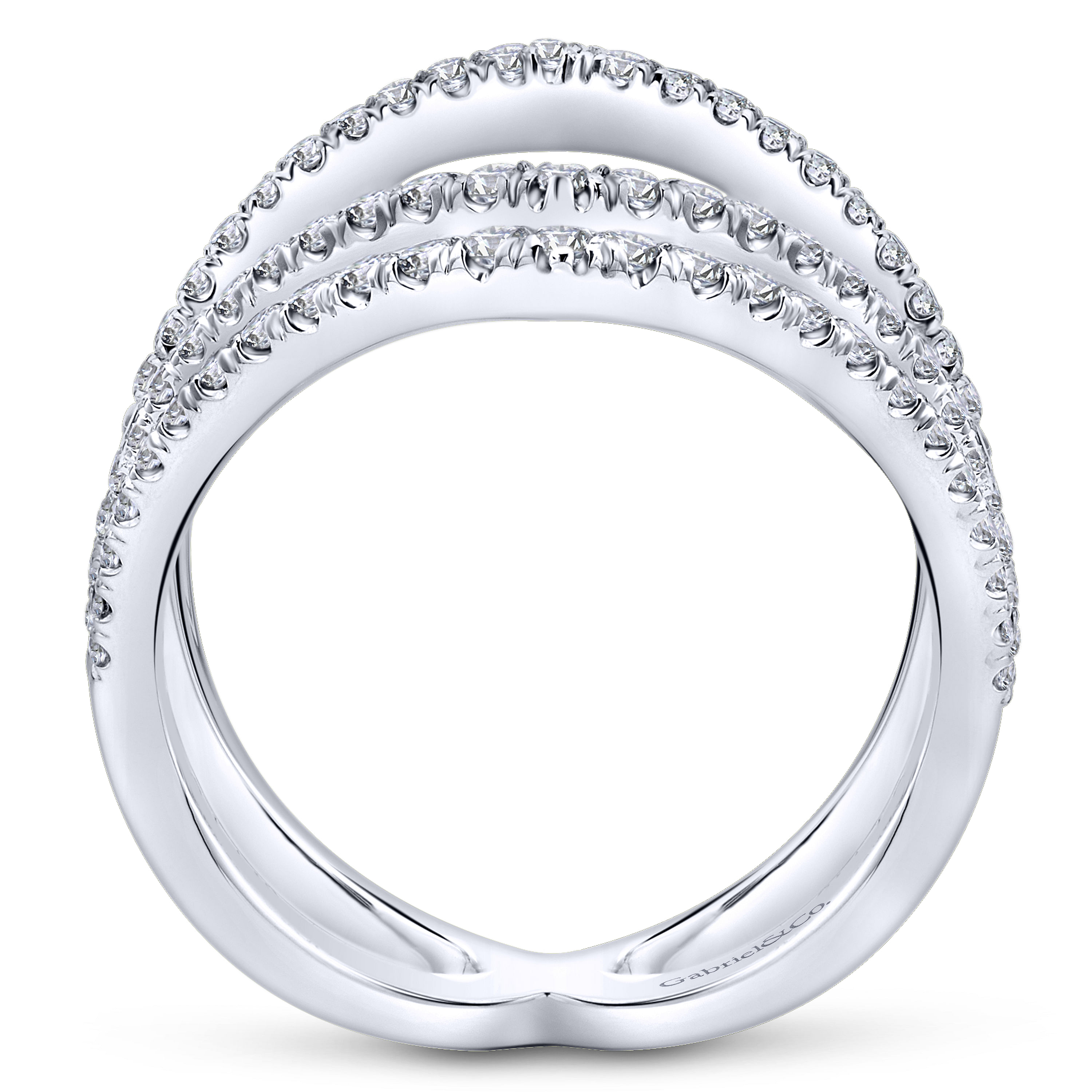 14k White Gold Diamond Wide Band Ladies 14k White Gold Diamond Wide Band Ladies