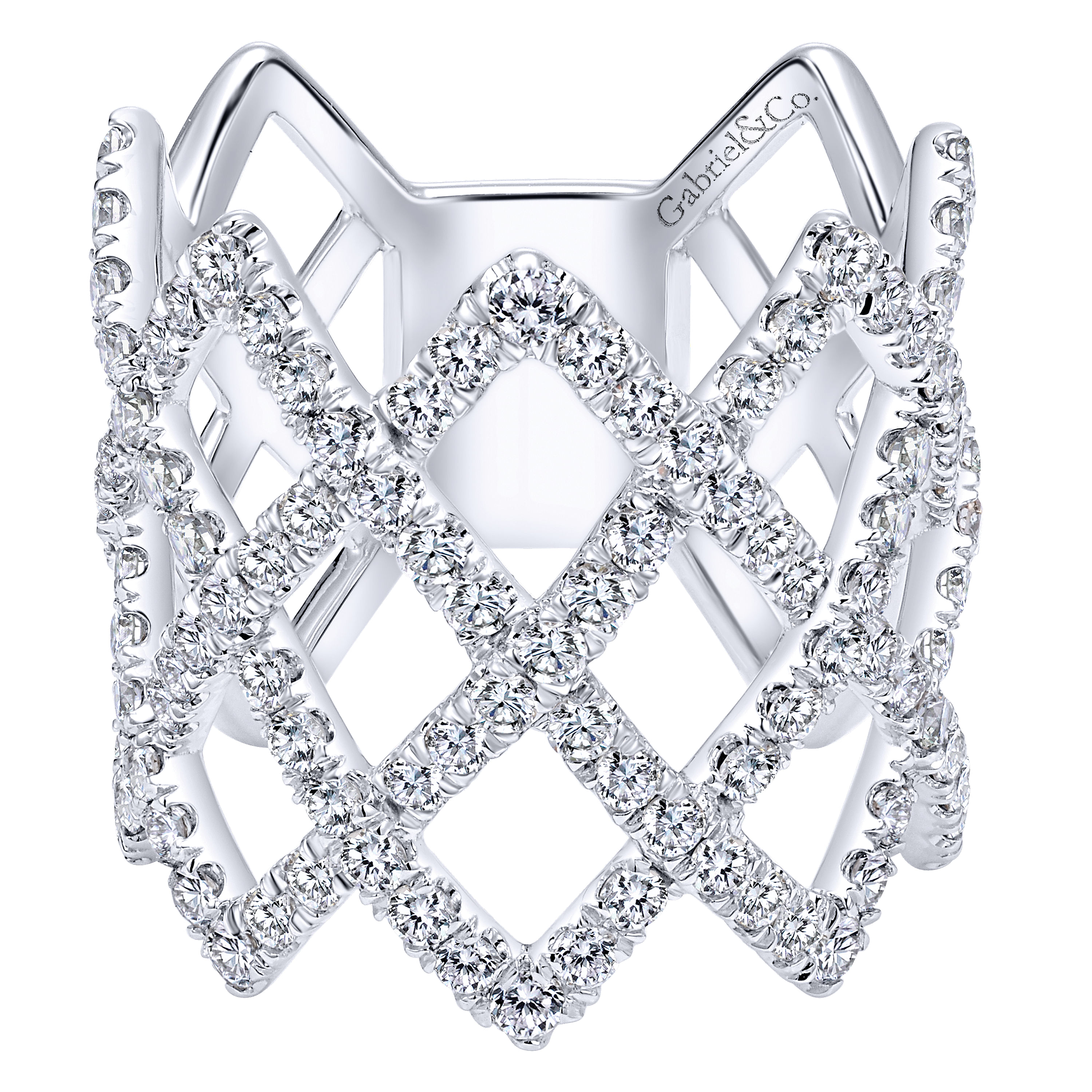 14k White Gold Diamond Wide Band 14k White Gold Diamond Wide Band