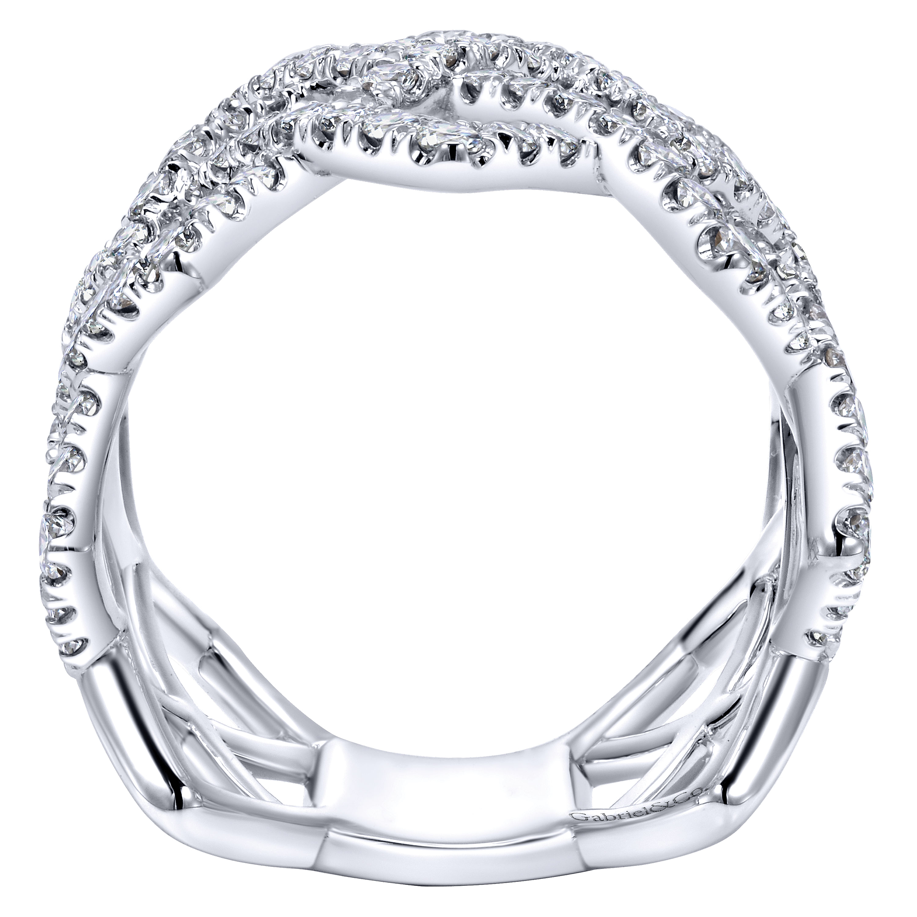 14k White Gold Diamond Wide Band Ladies 14k White Gold Diamond Wide Band Ladies