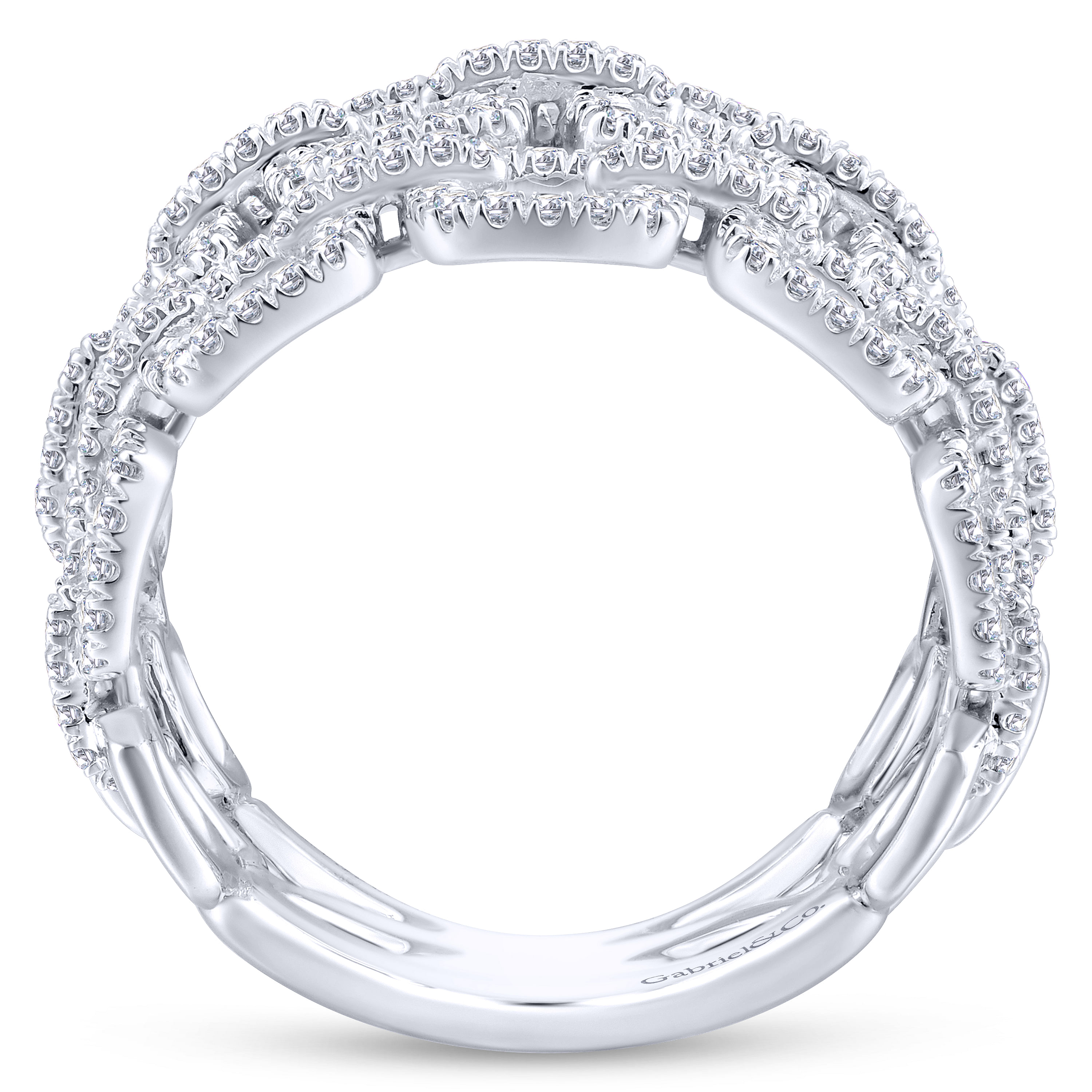 14k White Gold Diamond Wide Band Ladies 14k White Gold Diamond Wide Band Ladies