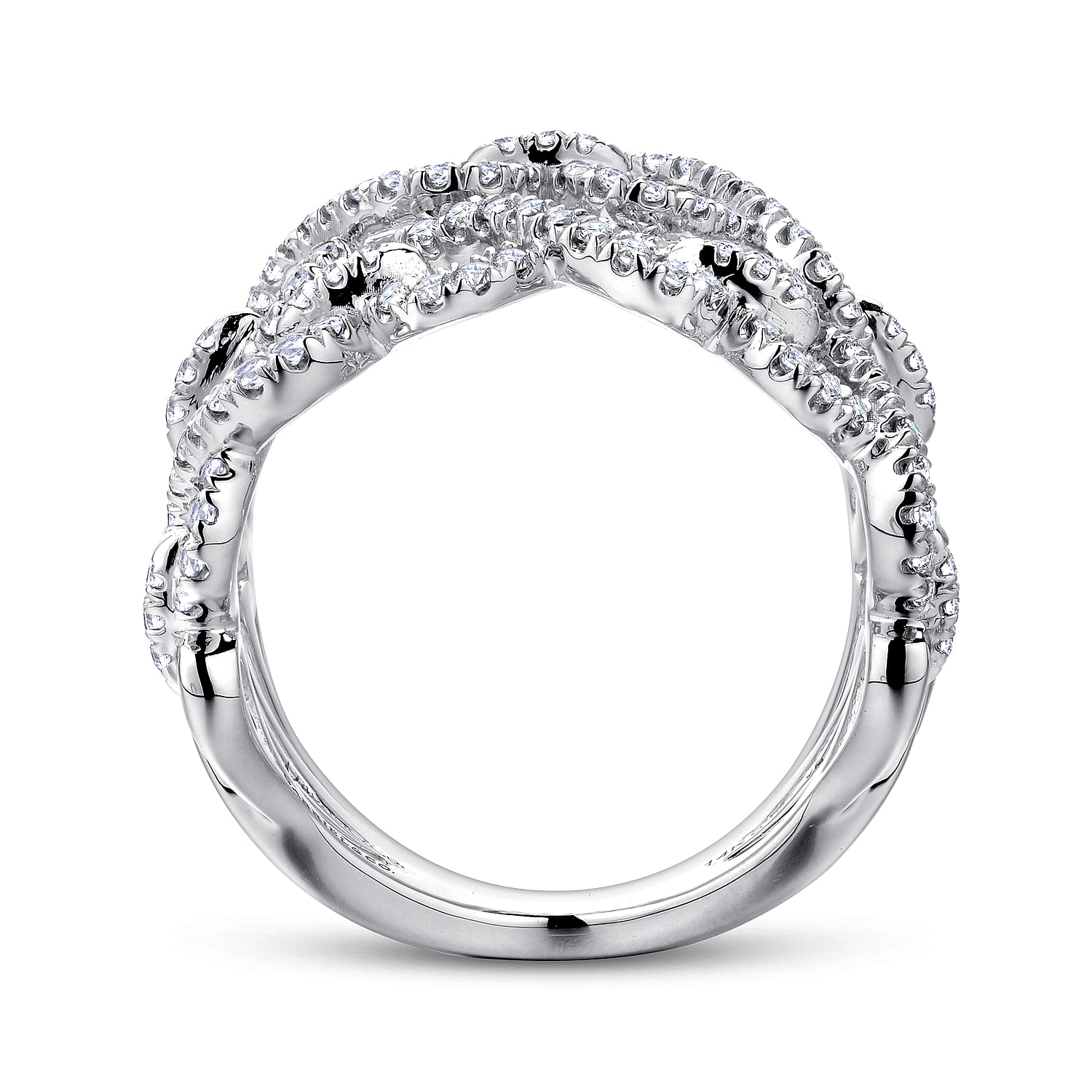14k White Gold Diamond Wide Band Ladies 14k White Gold Diamond Wide Band Ladies