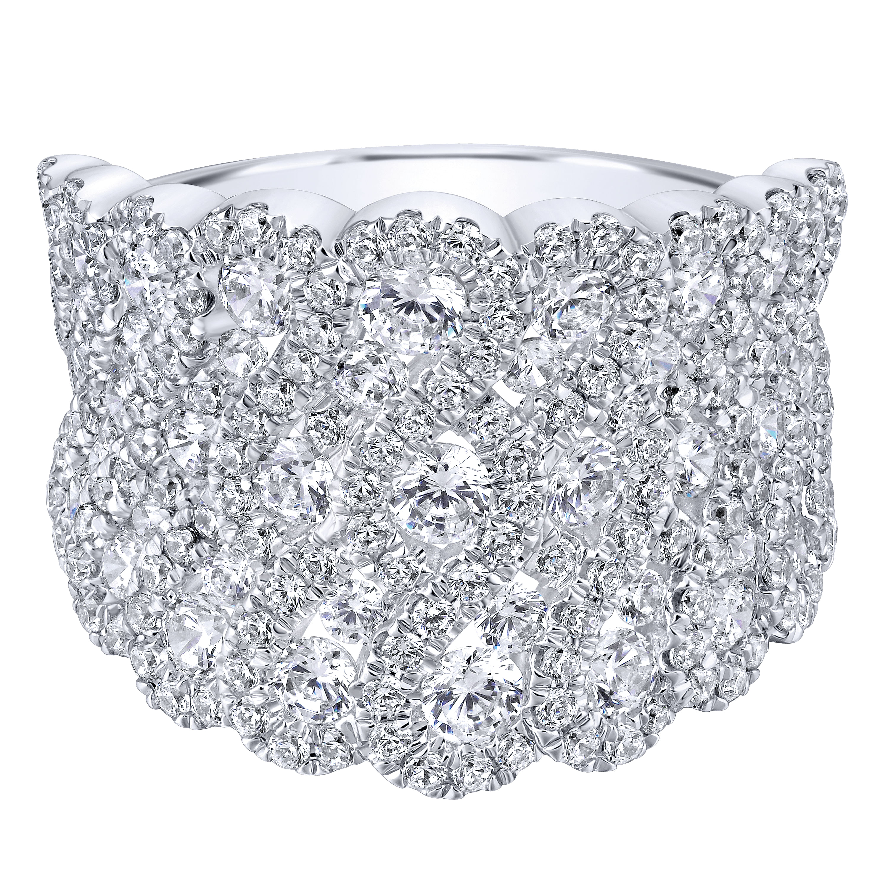 14k White Gold Diamond Wide Band 14k White Gold Diamond Wide Band