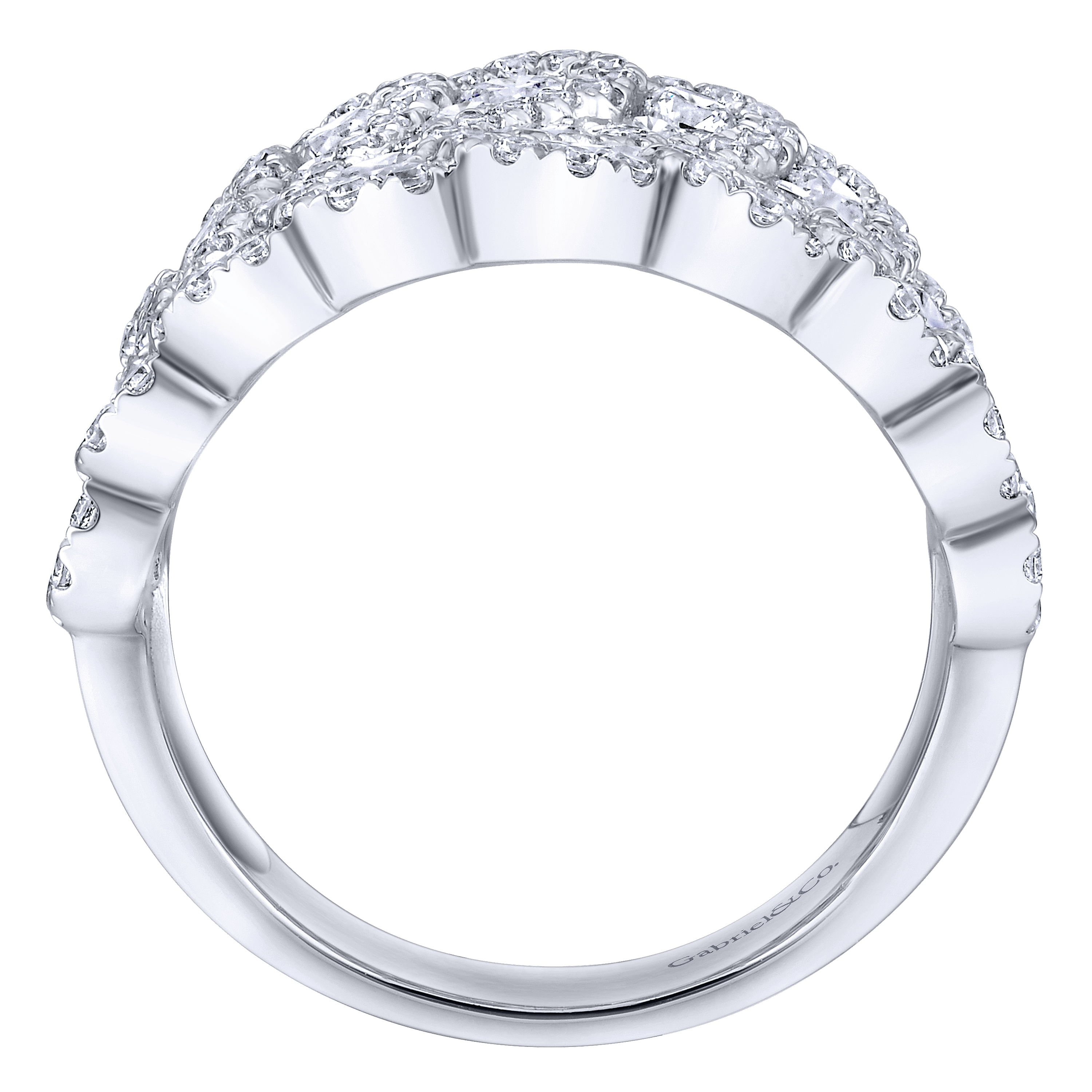 14k White Gold Diamond Wide Band Ladies 14k White Gold Diamond Wide Band Ladies