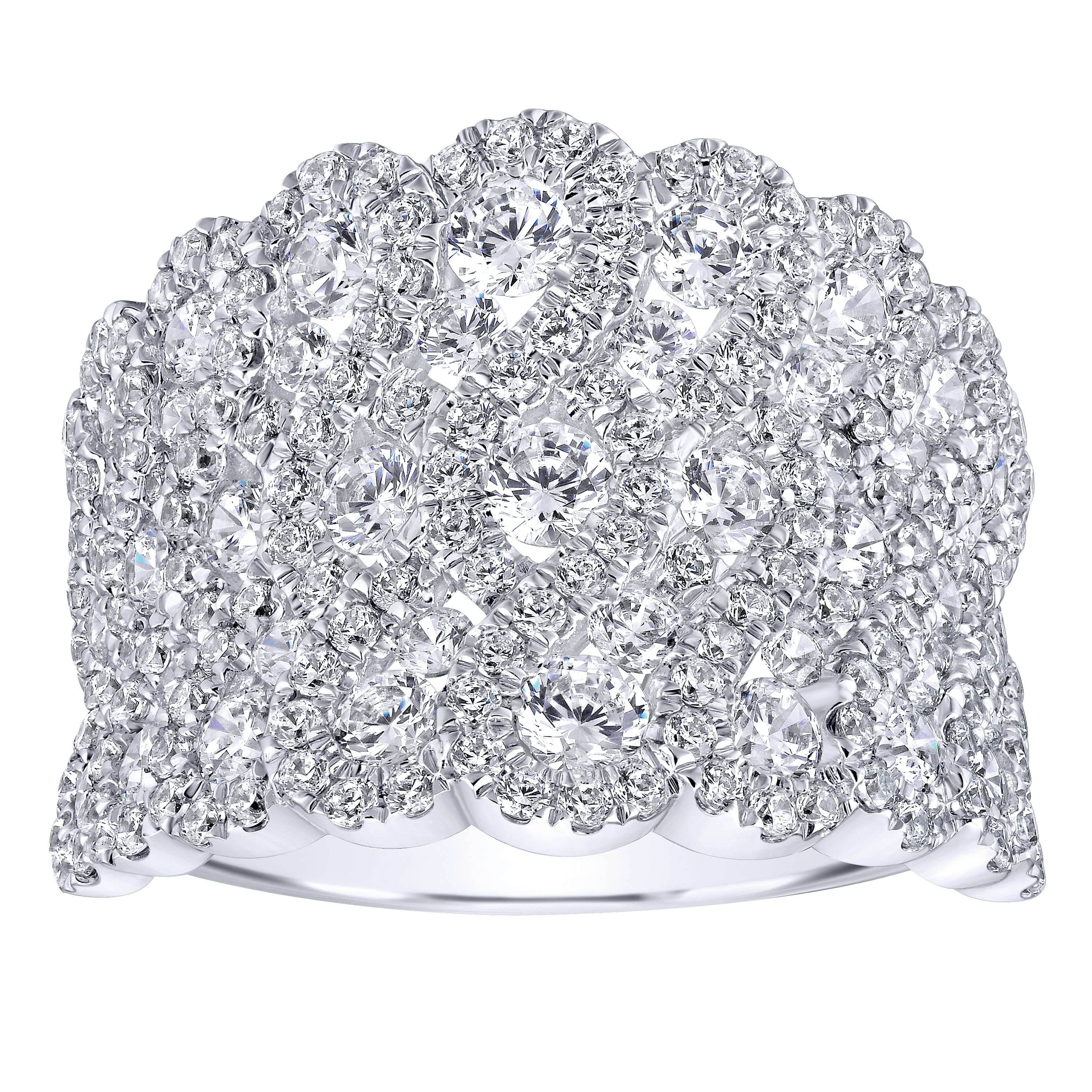 14k White Gold Diamond Wide Band Ladies 14k White Gold Diamond Wide Band Ladies