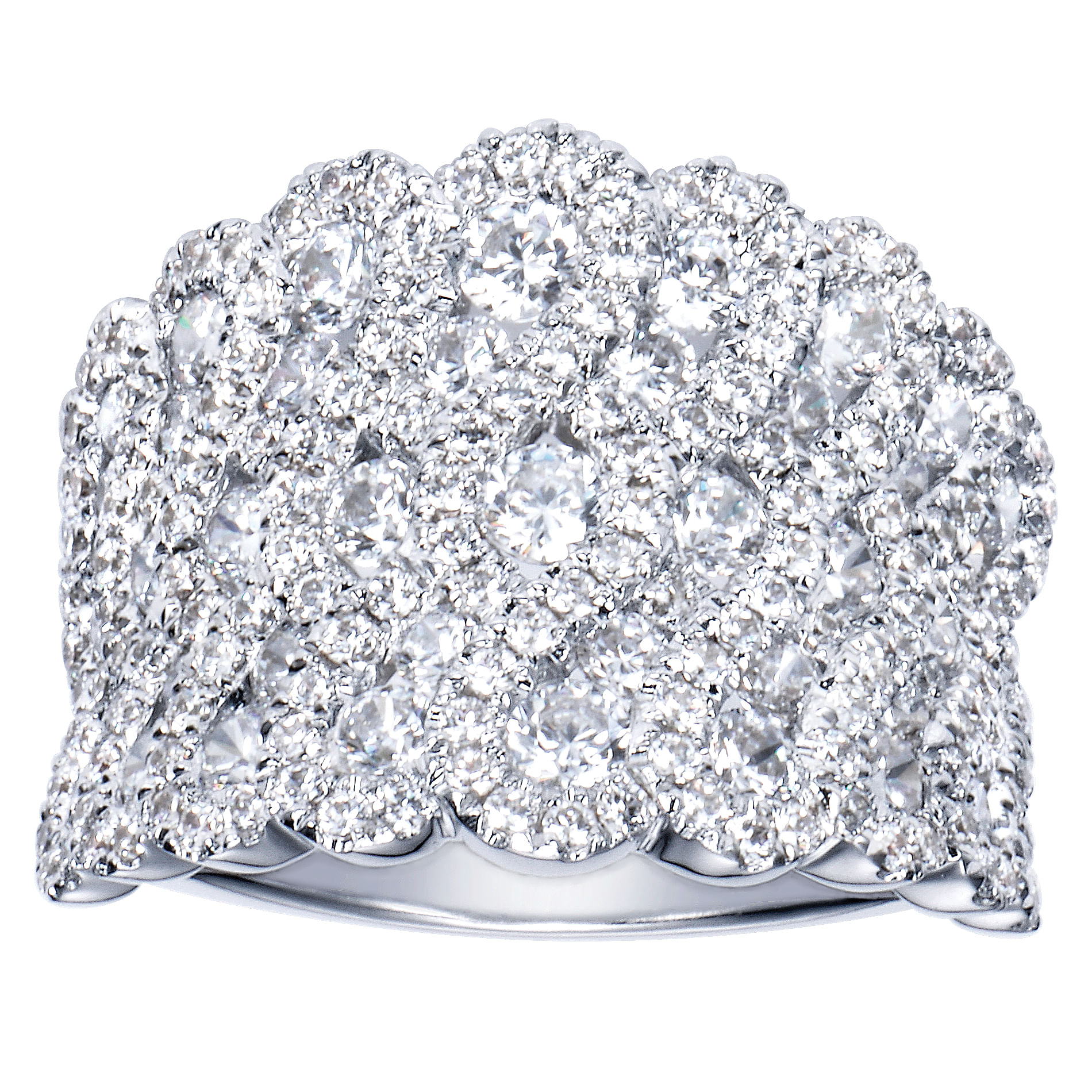 14k White Gold Diamond Wide Band Ladies 14k White Gold Diamond Wide Band Ladies