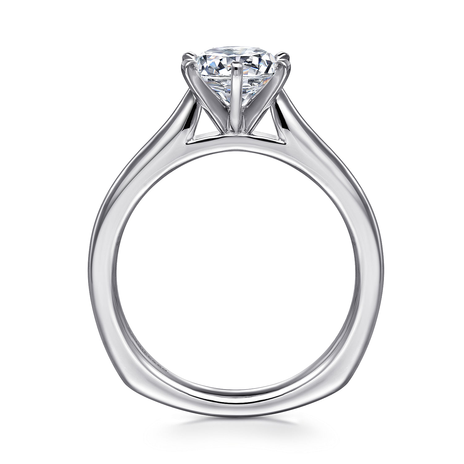 14k White Gold European Shank Solitaire Engagement Ring angle 2 14k White Gold European Shank Solitaire Engagement Ring angle 2