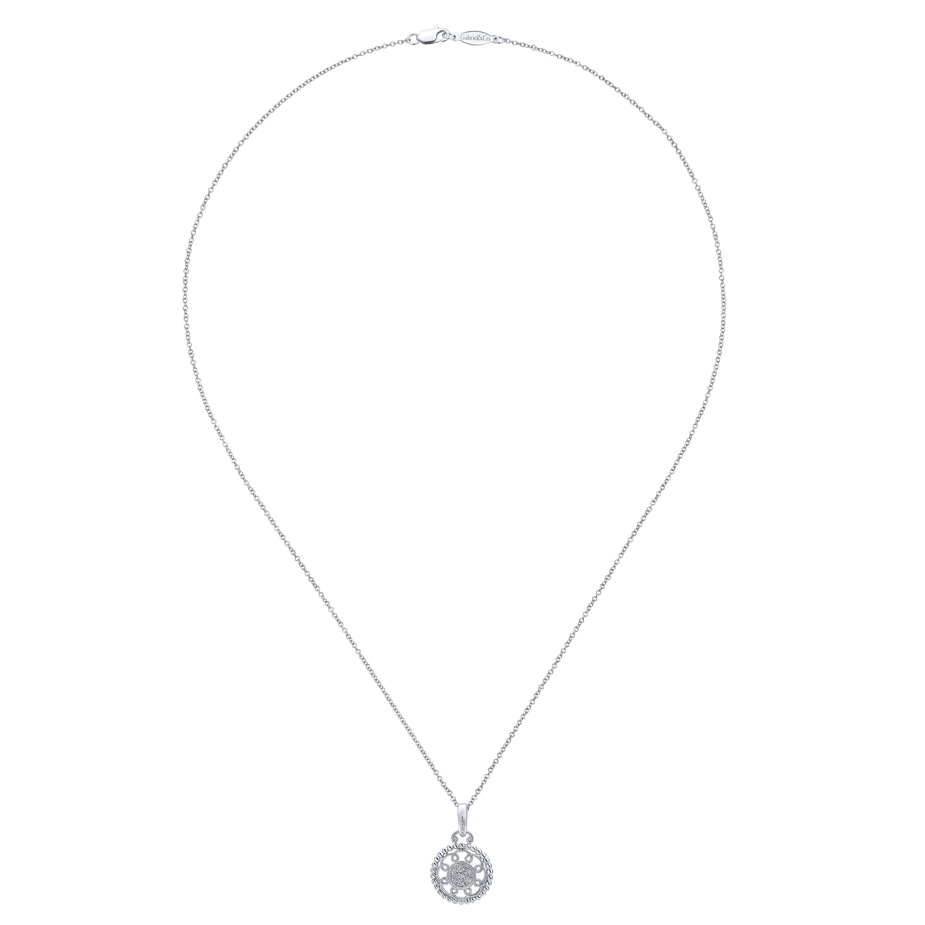 14k White Gold Flirtation Fashion Necklace angle 2 14k White Gold Flirtation Fashion Necklace angle 2