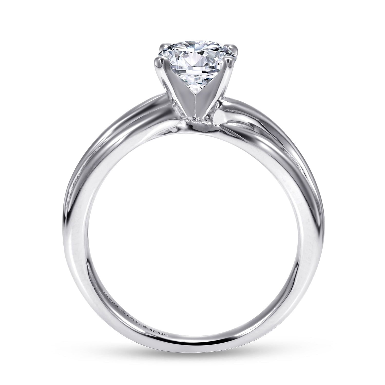 14k White Gold Free Form Engagement Ring angle 2 14k White Gold Free Form Engagement Ring angle 2