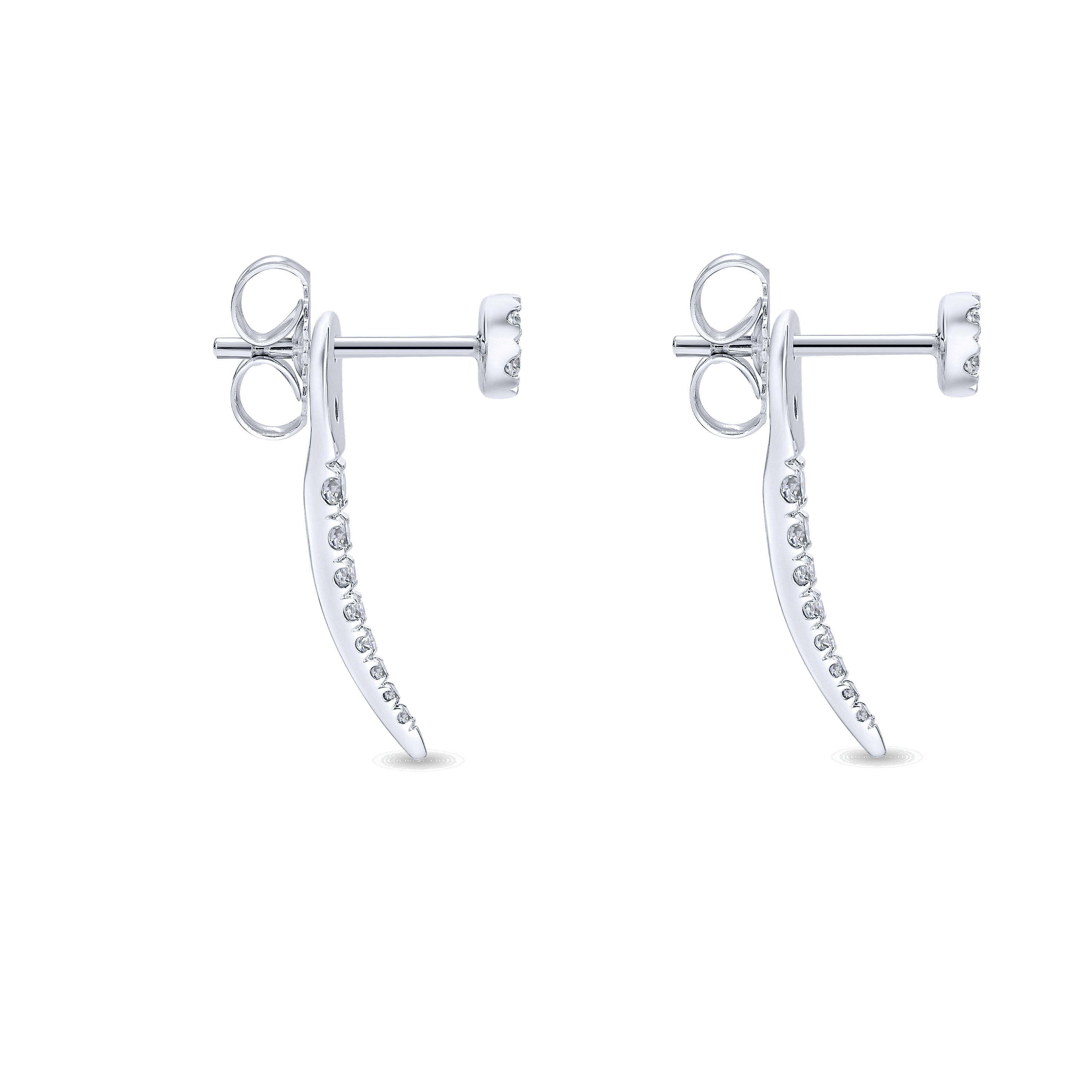 14k White Gold Gemini Earrings Peek A Boo Earrings angle 3 14k White Gold Gemini Earrings Peek A Boo Earrings angle 3