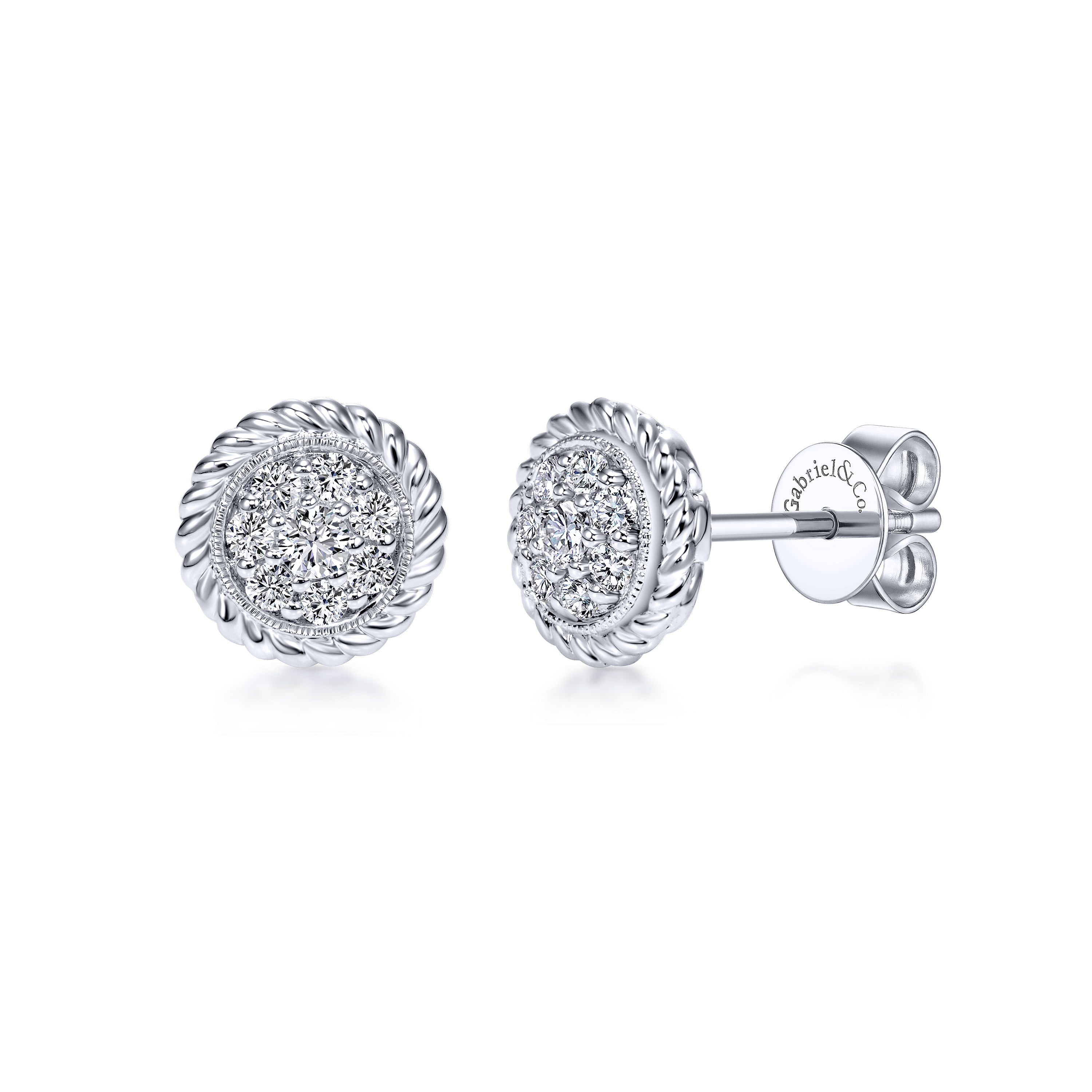 14k White Gold Stud 14k White Gold Stud