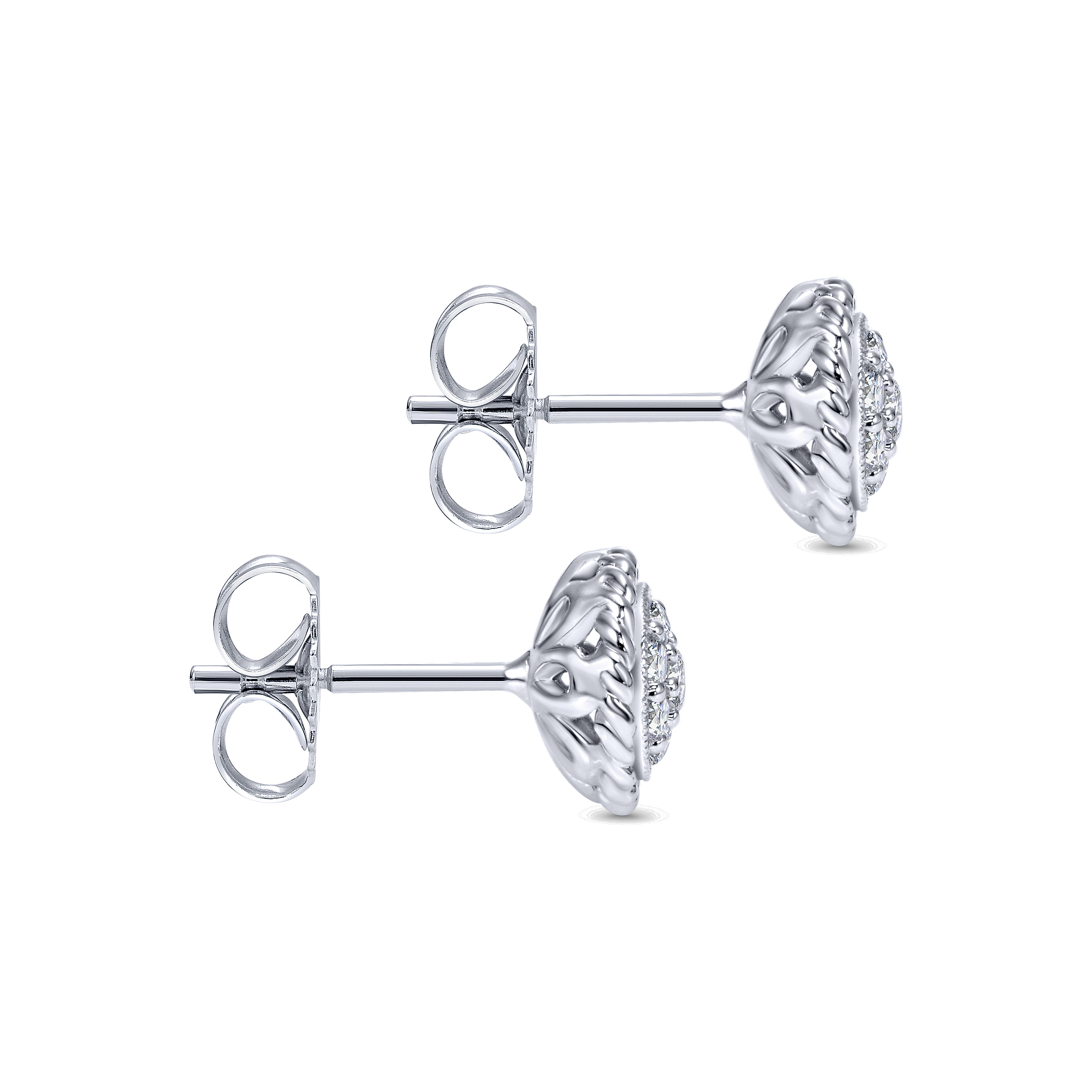 14k White Gold Hampton Stud Earrings angle 3 14k White Gold Hampton Stud Earrings angle 3