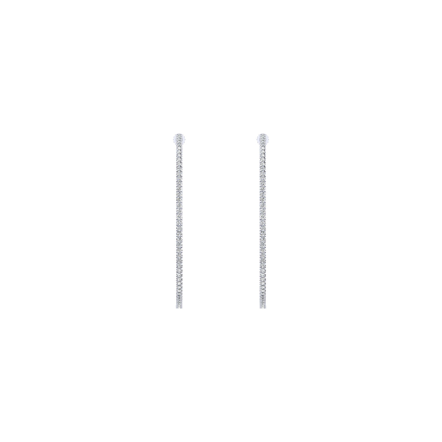 14k White Gold Hoops Classic Hoop Earrings angle 3 14k White Gold Hoops Classic Hoop Earrings angle 3