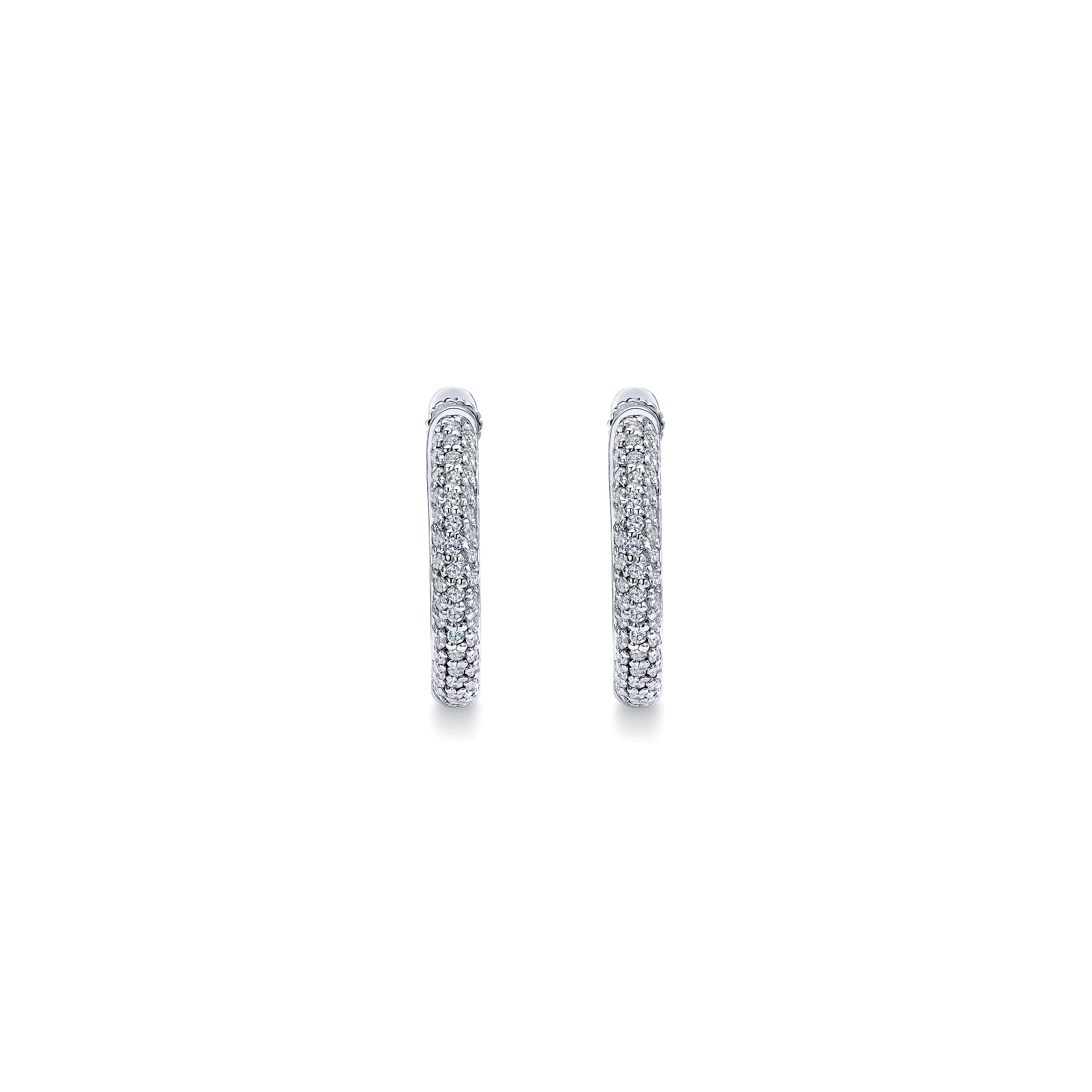 14k White Gold Hoops Classic Hoop Earrings angle 3 14k White Gold Hoops Classic Hoop Earrings angle 3