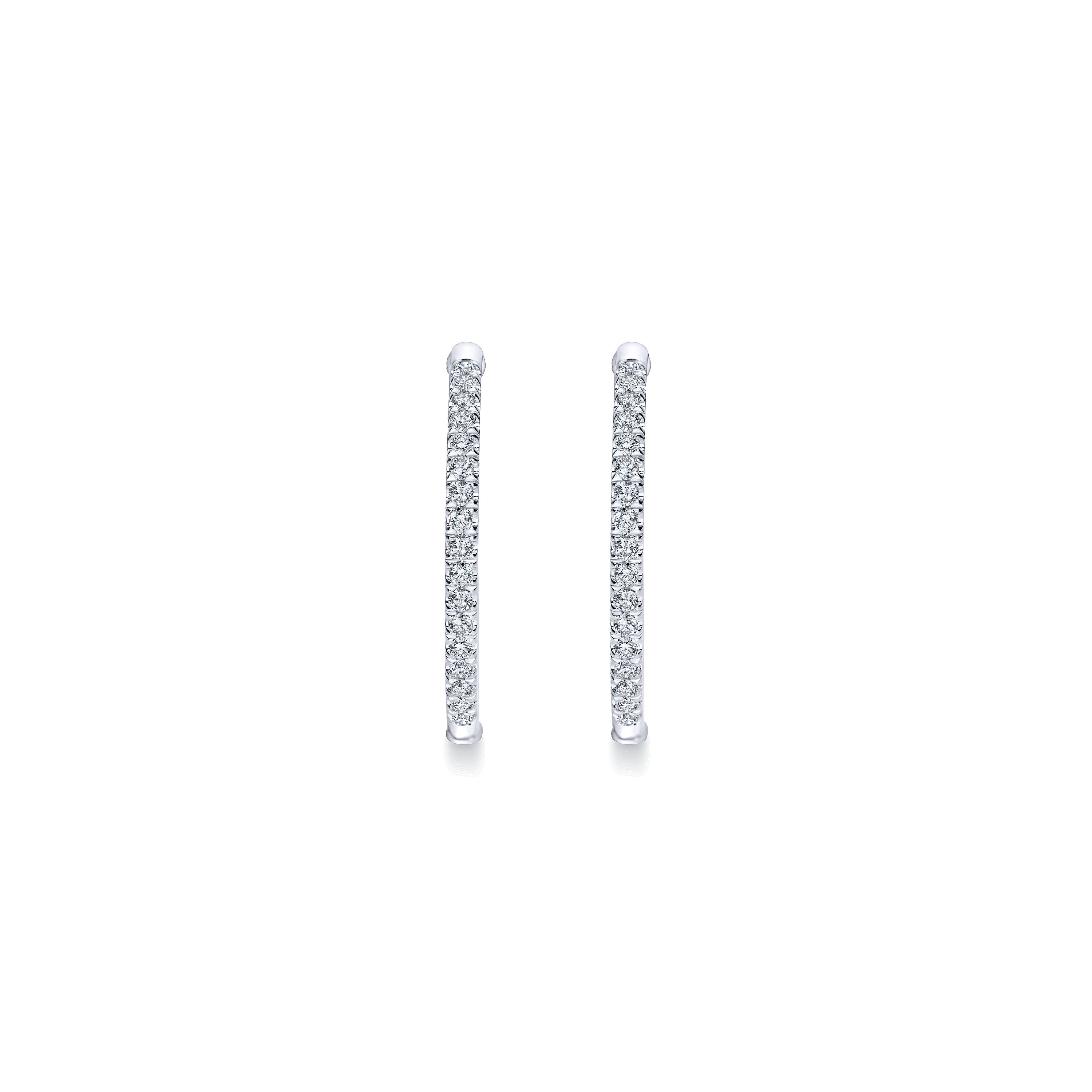 14k White Gold Hoops Classic Hoop Earrings angle 3 14k White Gold Hoops Classic Hoop Earrings angle 3