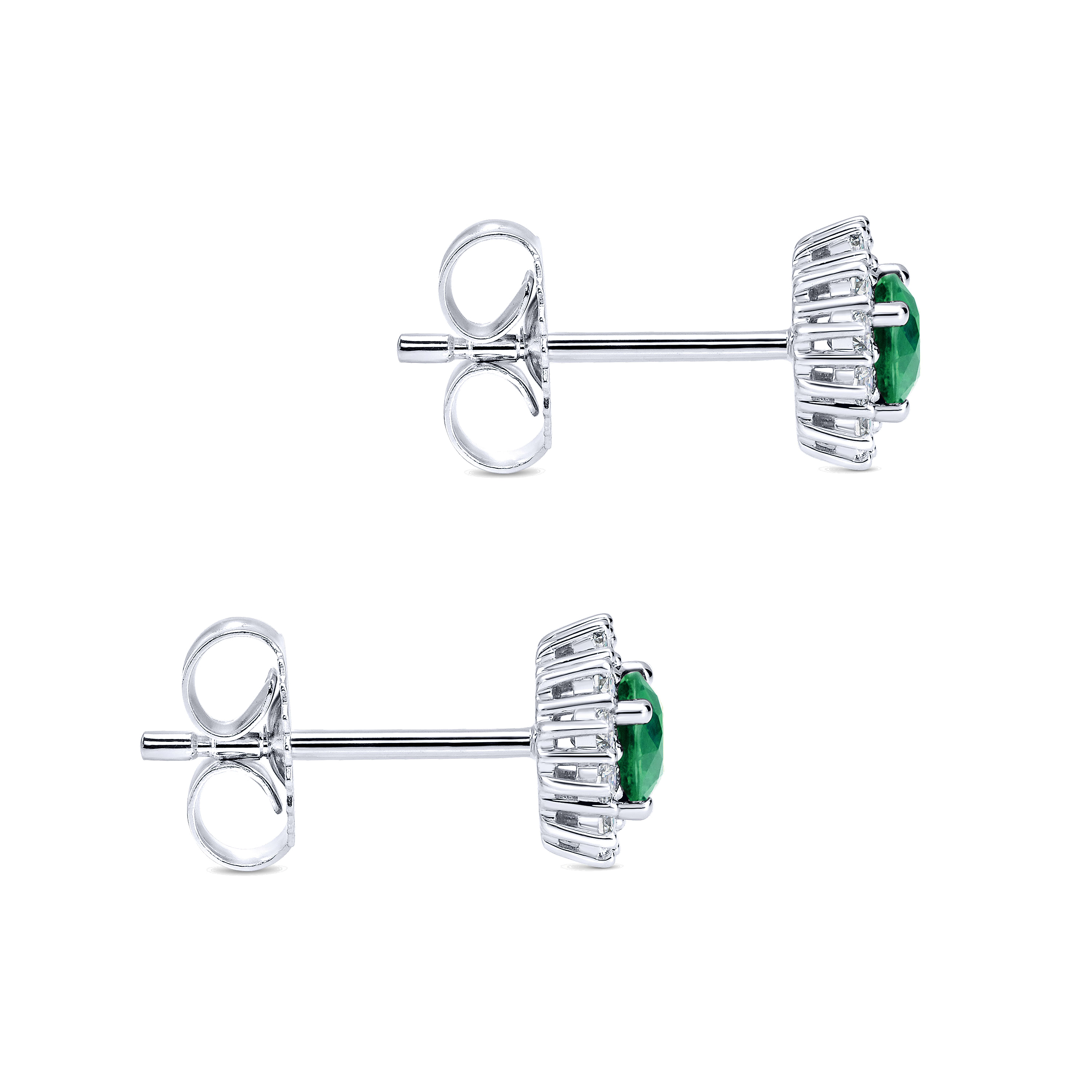 14k White Gold Lusso Color Stud Earrings angle 3 14k White Gold Lusso Color Stud Earrings angle 3