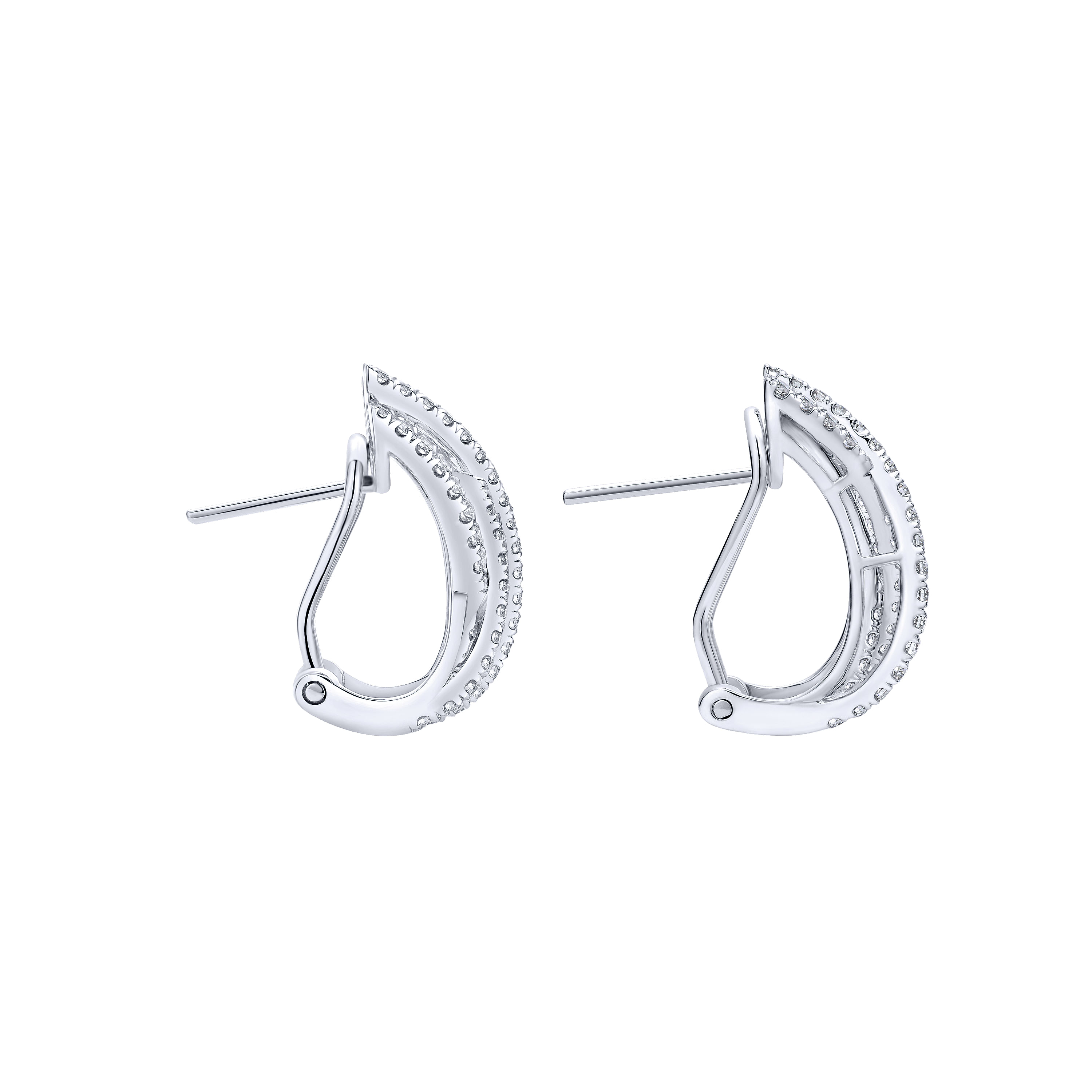 14k White Gold Lusso Diamond Drop Earrings angle 2 14k White Gold Lusso Diamond Drop Earrings angle 2