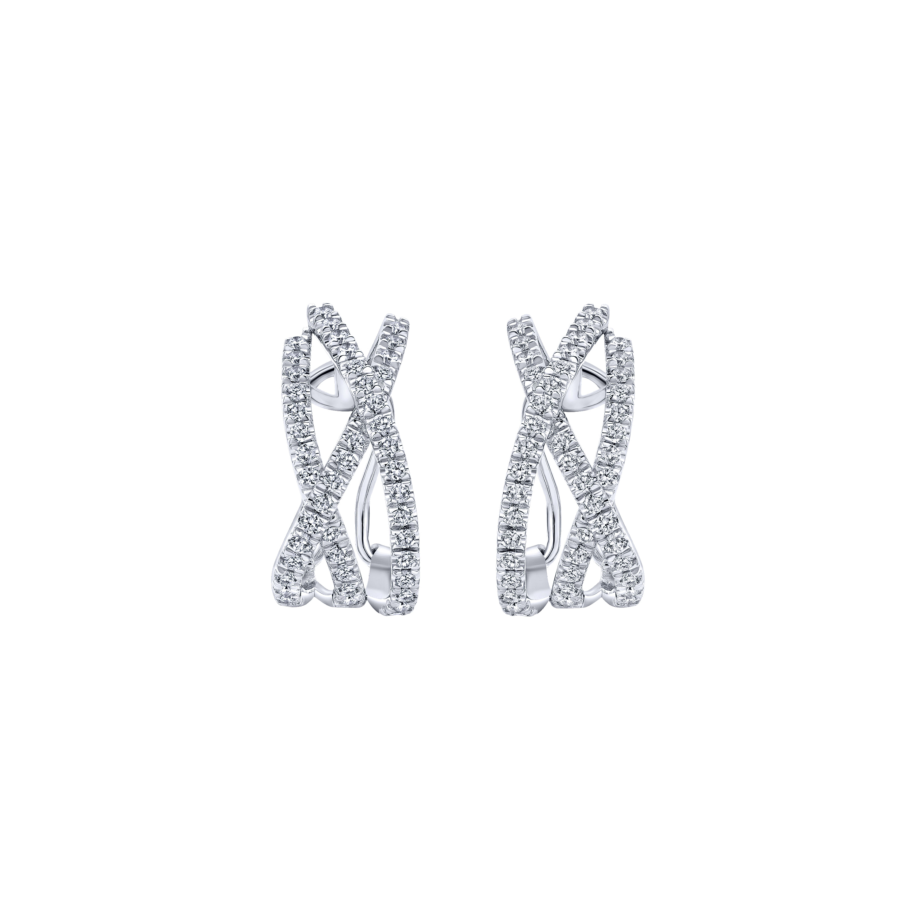 14k White Gold Lusso Diamond Drop Earrings angle 3 14k White Gold Lusso Diamond Drop Earrings angle 3