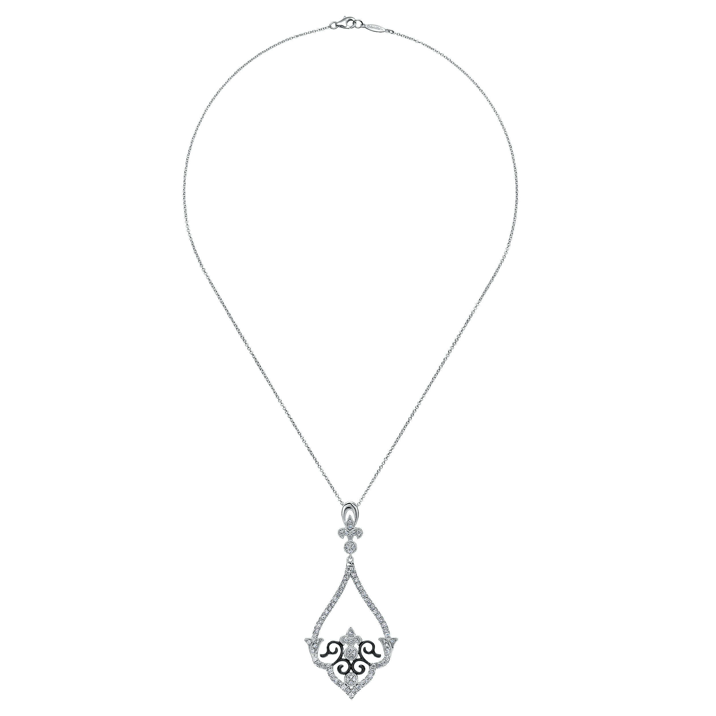 14k White Gold Lusso Diamond Fashion Necklace angle 2 14k White Gold Lusso Diamond Fashion Necklace angle 2