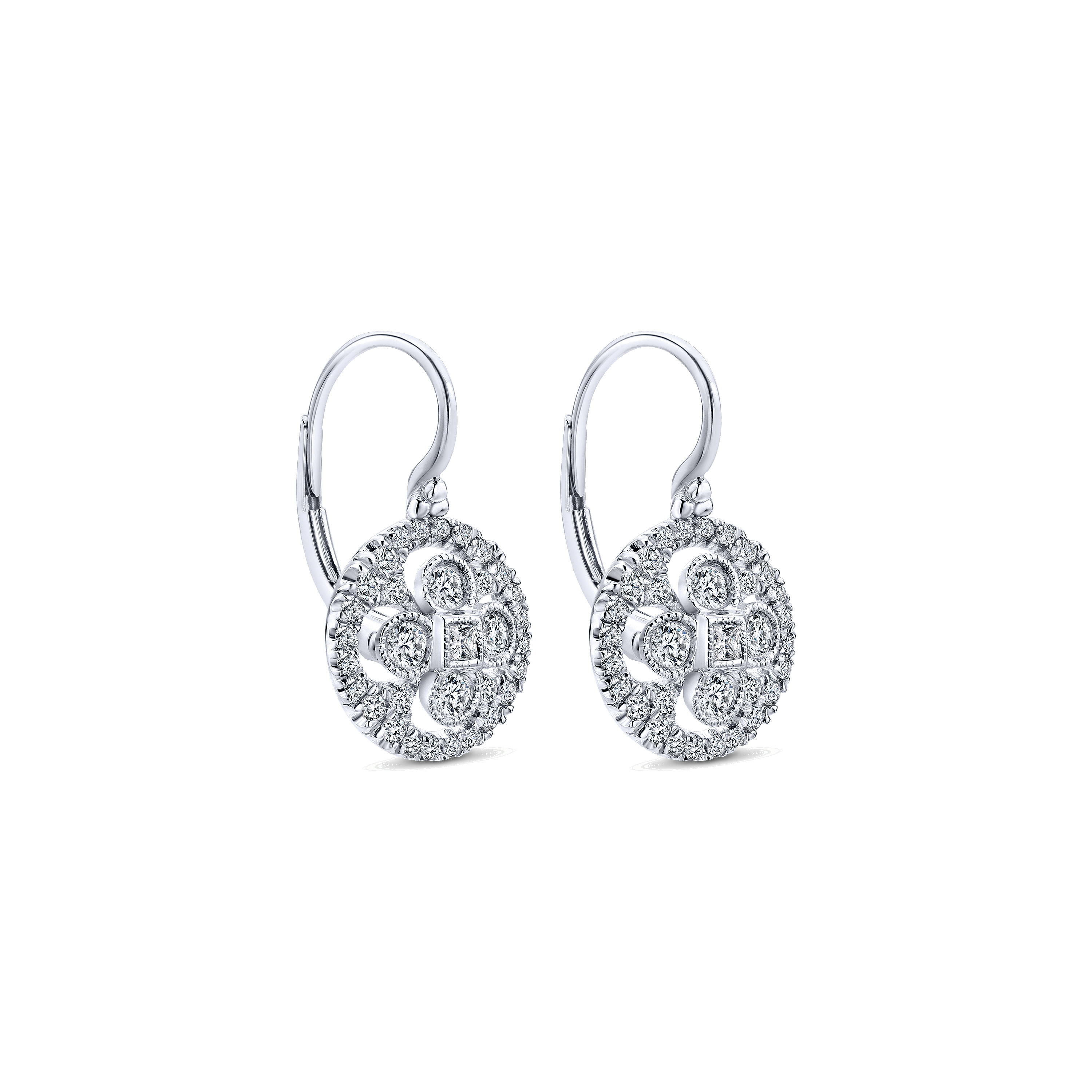 14k White Gold Messier Drop Earrings angle 2 14k White Gold Messier Drop Earrings angle 2