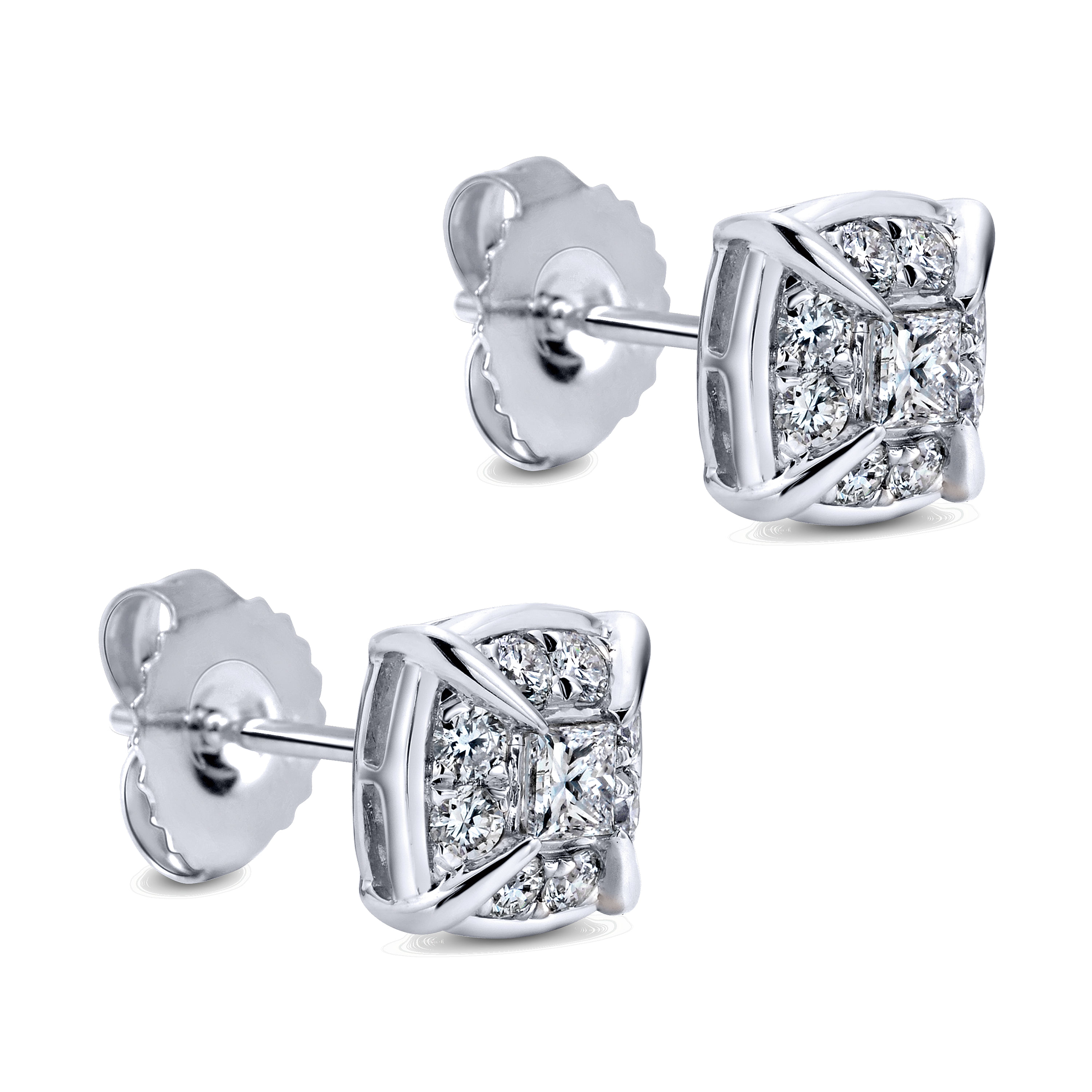 14k White Gold Messier Stud Earrings angle 2 14k White Gold Messier Stud Earrings angle 2