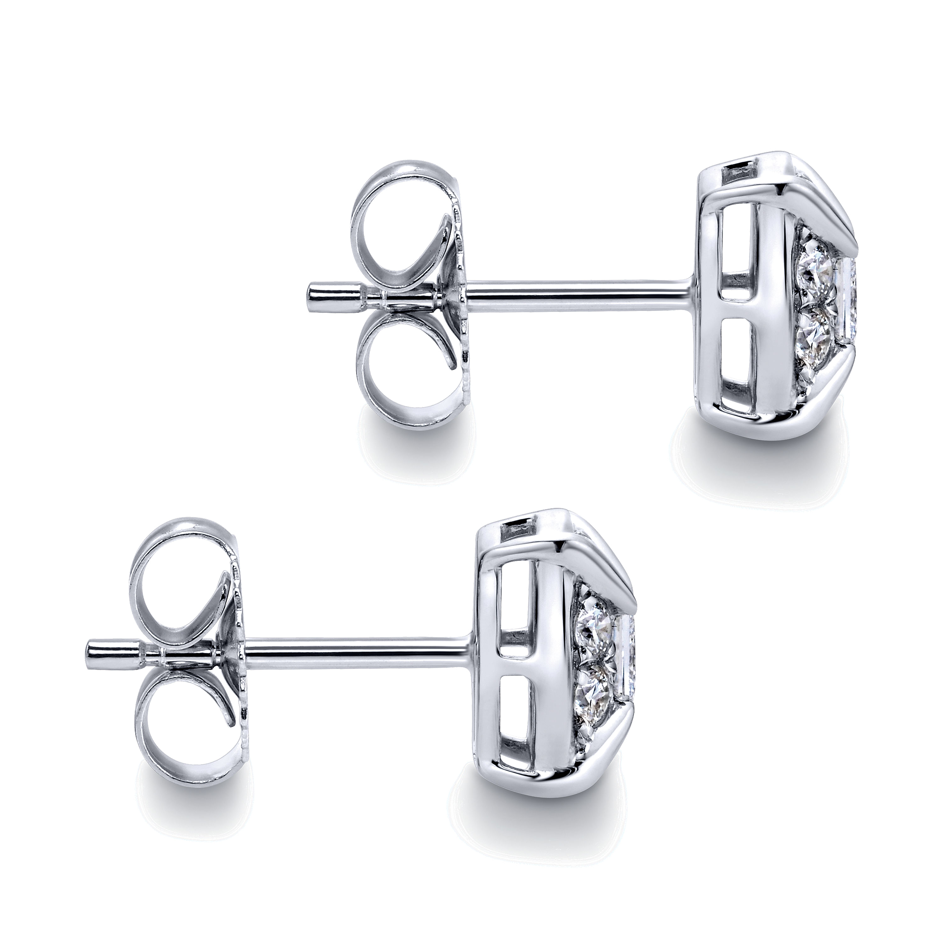 14k White Gold Messier Stud Earrings angle 3 14k White Gold Messier Stud Earrings angle 3